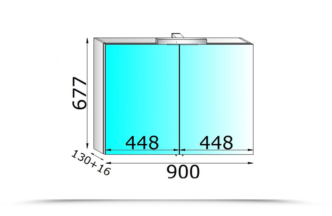 Specchiera bagno contenitore da 90 cm con 2 ante  Kamalu Colore Mobile  Finitura Legno Marrone - 8702