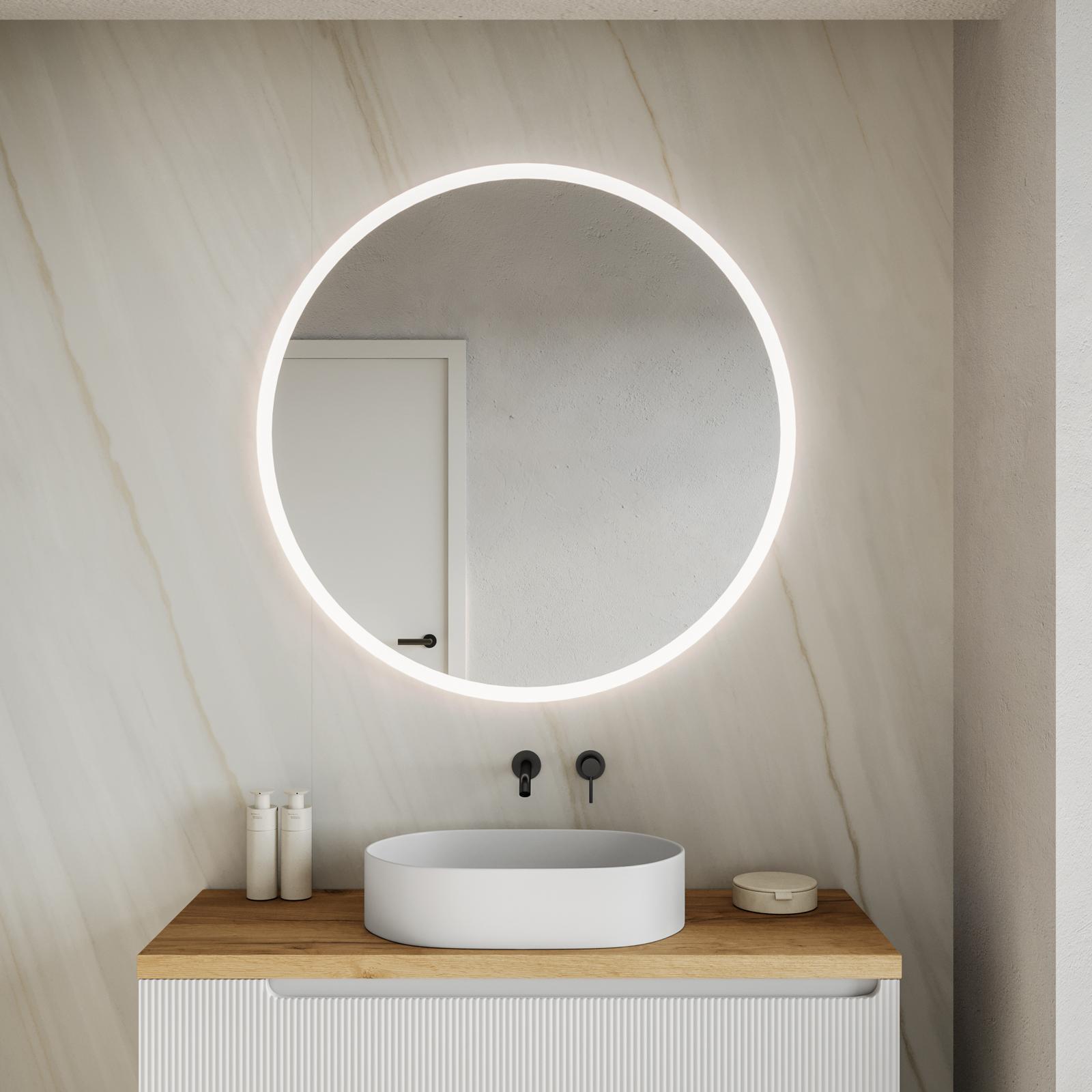Specchio Da Bagno A LED 100cm Con Illuminazione Touch - 3 Temperature Colore Dimmerabili, Antiappannamento, IP44 - Design Moderno Senza Cornice - 2