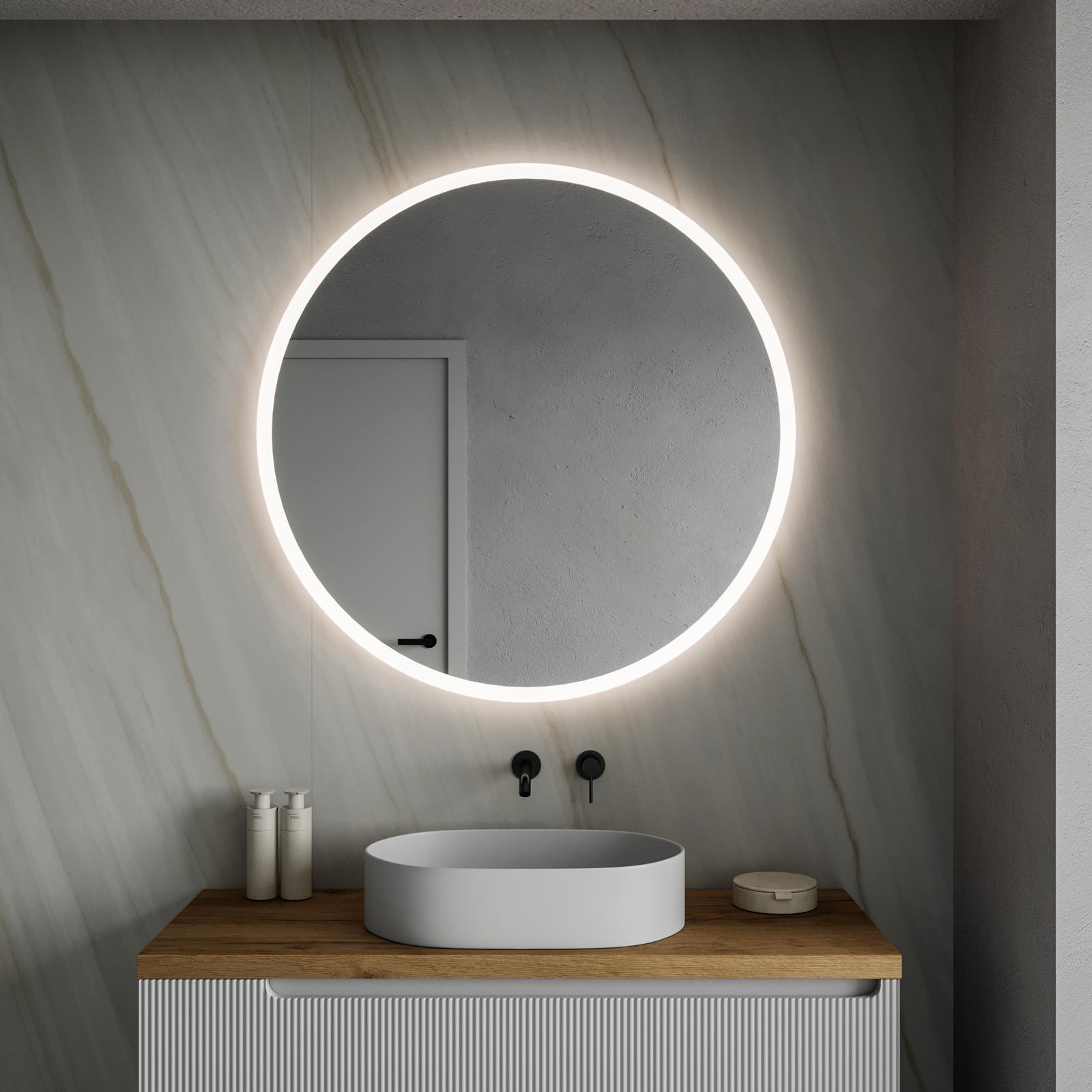 Specchio con illuminazione integrata per bagno TRE LUCI LED Collezione