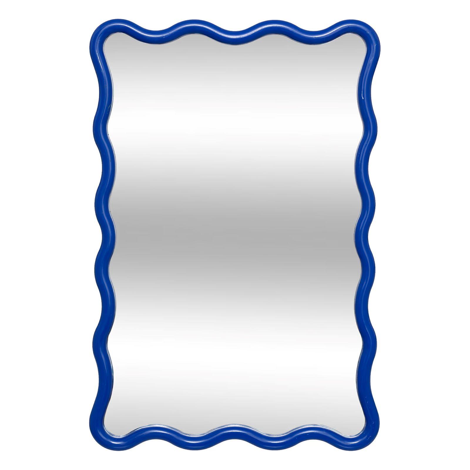 My  Specchio in vetro temperato 60 x 109 cm (verticale) grande specchio da parete estetico decorazione onde blu specchio da parete specchio irregolare specchio asimmetrico specchio