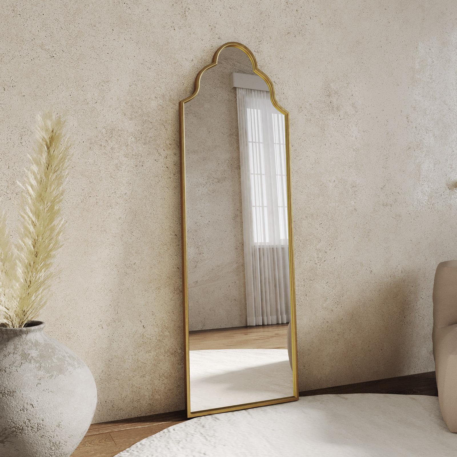 NARCISSUS Specchio Da Parete Verticale 147x46 Cm, Con Sottile Cornice In Alluminio, Colore Oro, Per Camera Da Letto E Ingresso - 2