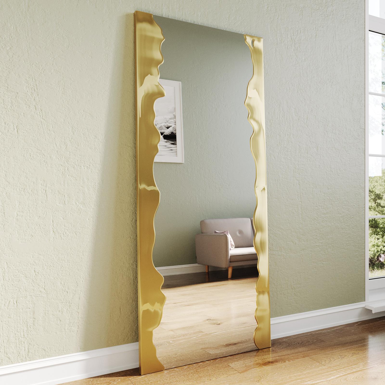 Kare Design Specchio Jet Set, Beige, 83X56Cm, Cornice In Legno, Forma