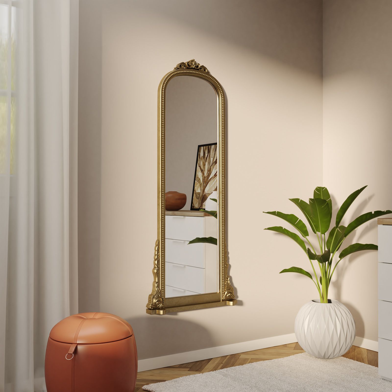 Specchio in stile barocco 58x140 cm con cornice oro antico - Matisse