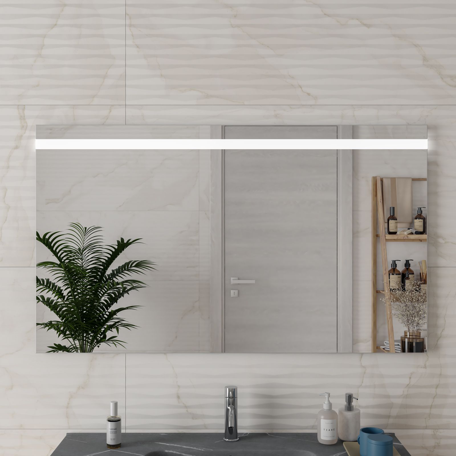 Specchio bagno 50x70cm con fascia LED superiore