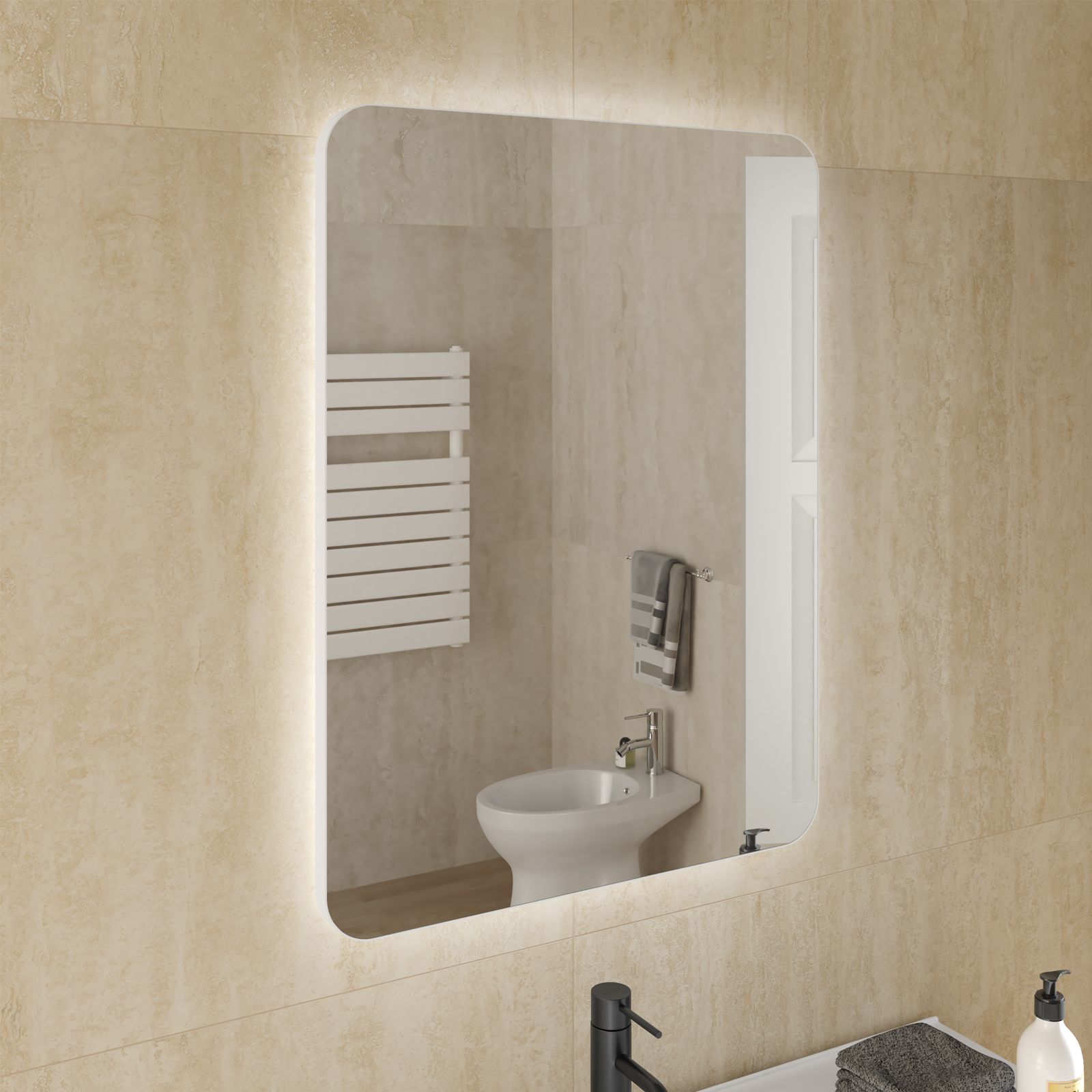 Specchio led 60 x 80 cm reversibile bianco opaco retroilluminato - Frio