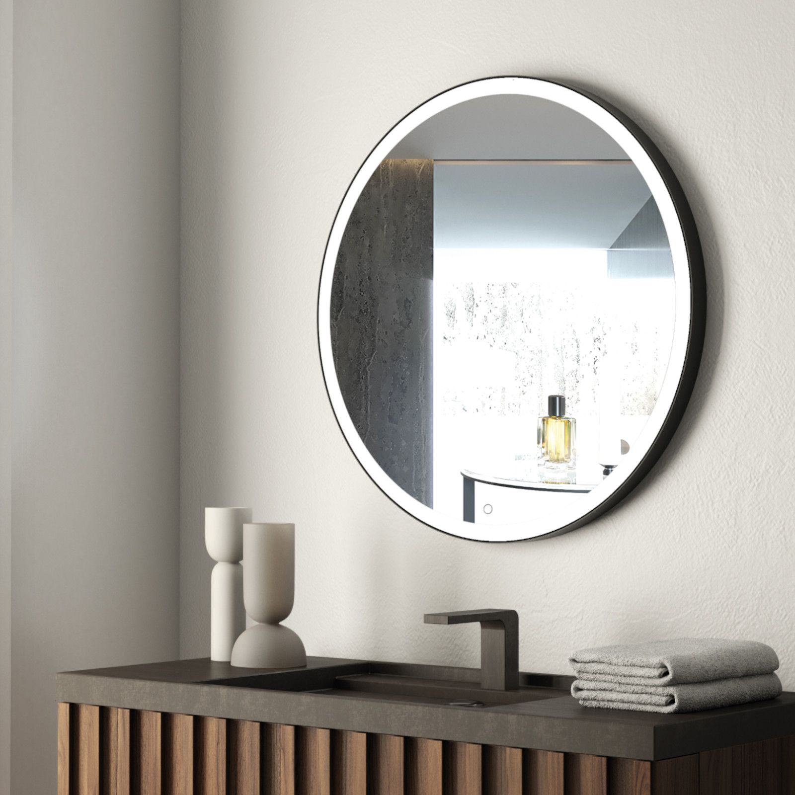 Specchio Beauty da Muro con Luce LED Tasto ON/OFF Touch
