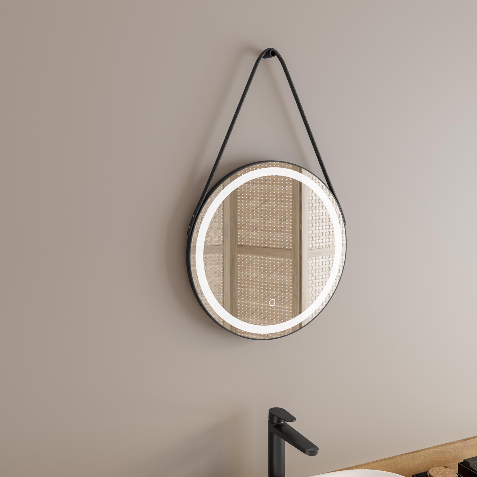 ELEMENTO Specchio da bagno a LED da 61 x 91,4 cm, moderno specchio da parete rettangolare anteriore e retroilluminato, 3 opzioni di colore della luce, caratteristiche dimmer e anti-appannamento