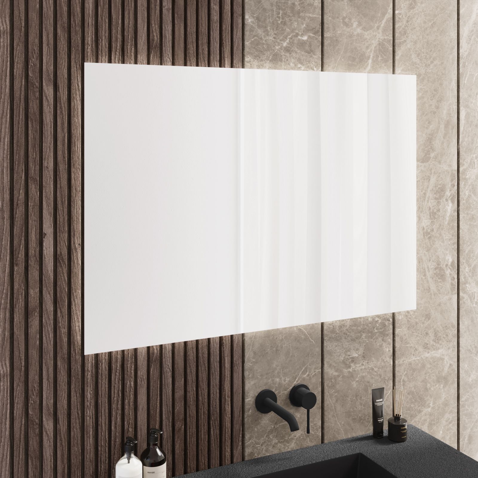 Specchio led 100x75 cm luce naturale reversibile con cornice