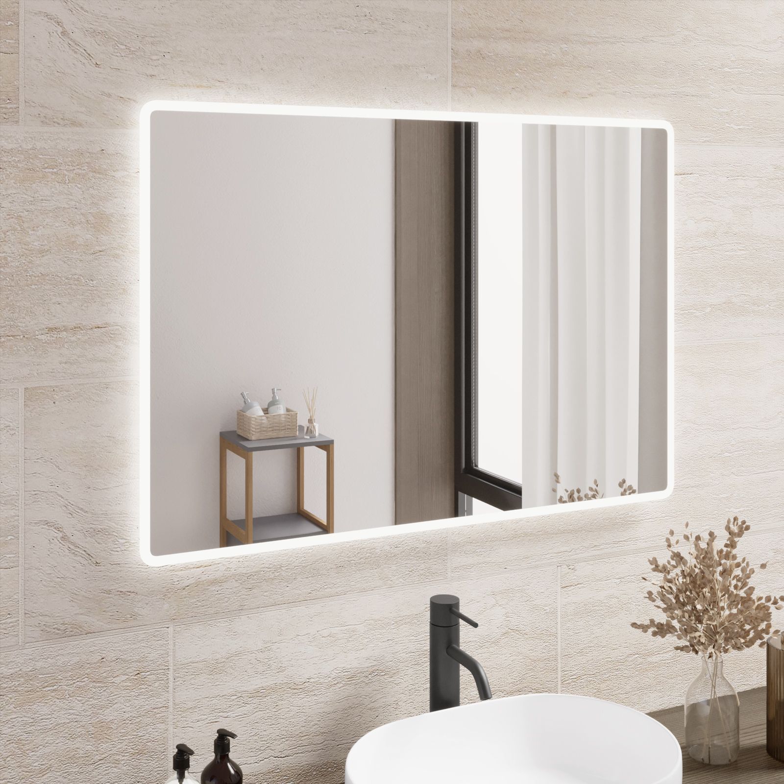 Specchio Decò 70x70 con cornice nero lucido - Sbordoni Ceramica - Purchase  on Ventis.