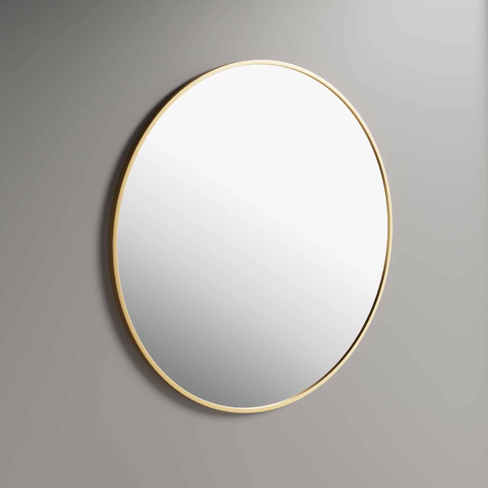 Specchio rotondo - specchio bagno - specchio da parete - ø 80 cm - oro