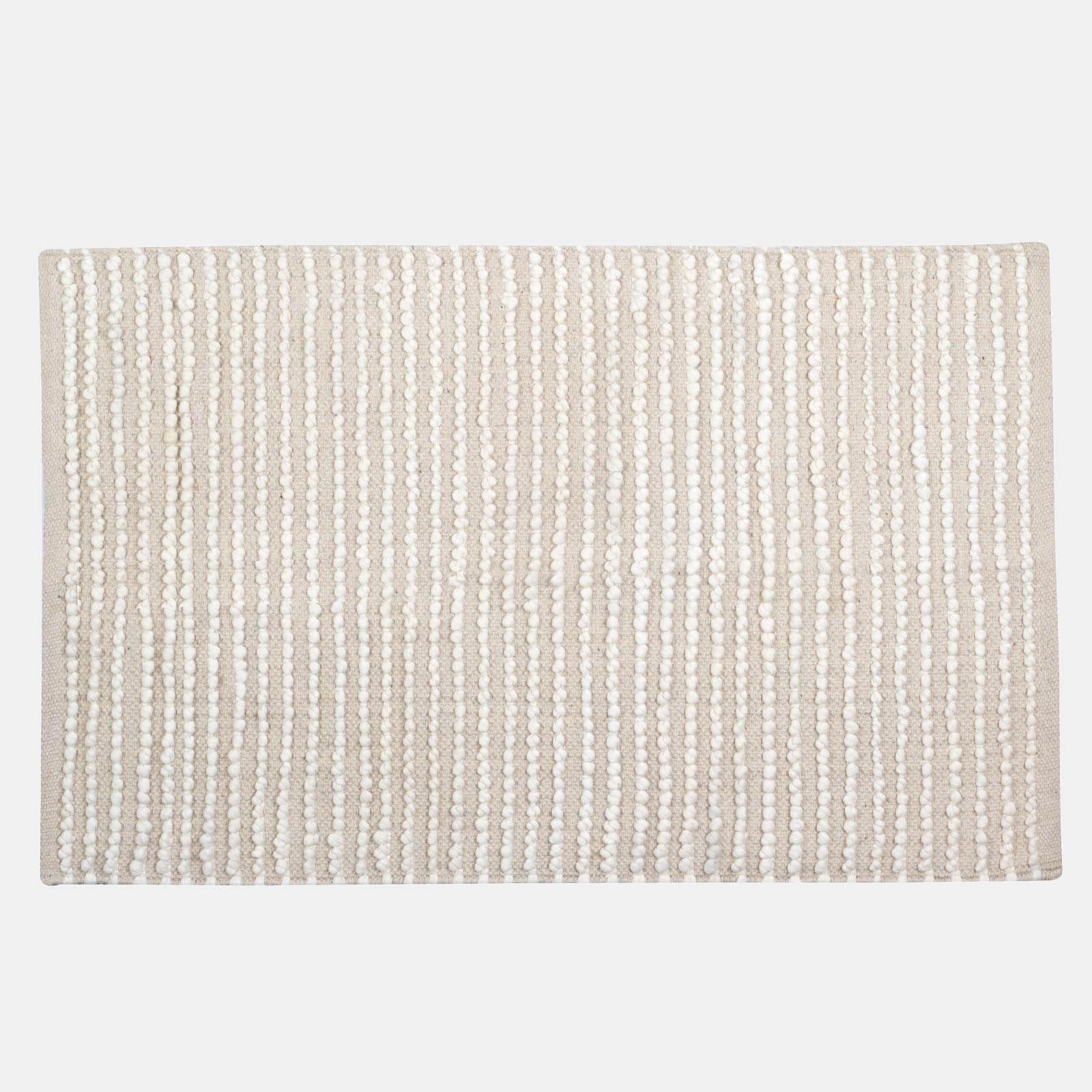 Tappeto da interni in cotone intrecciato ricamo tufting 60x90 cm beige