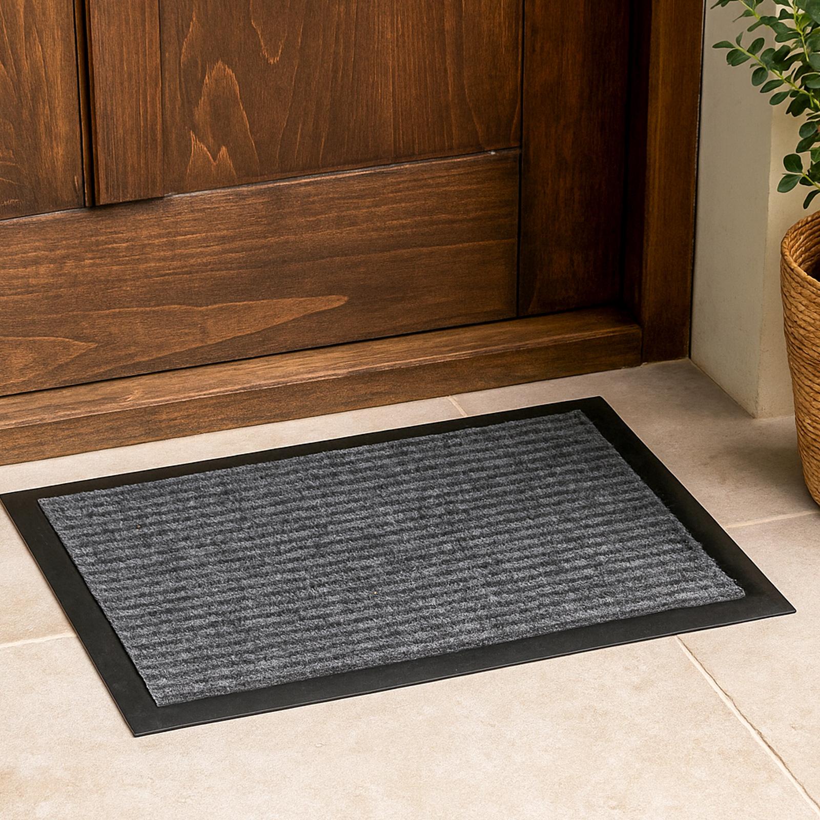 Zerbino In Velluto Antracite 60x90 Cm - Prodotto In Germania - Tappetino Per Interni/Esterni, Elegante E Pesante