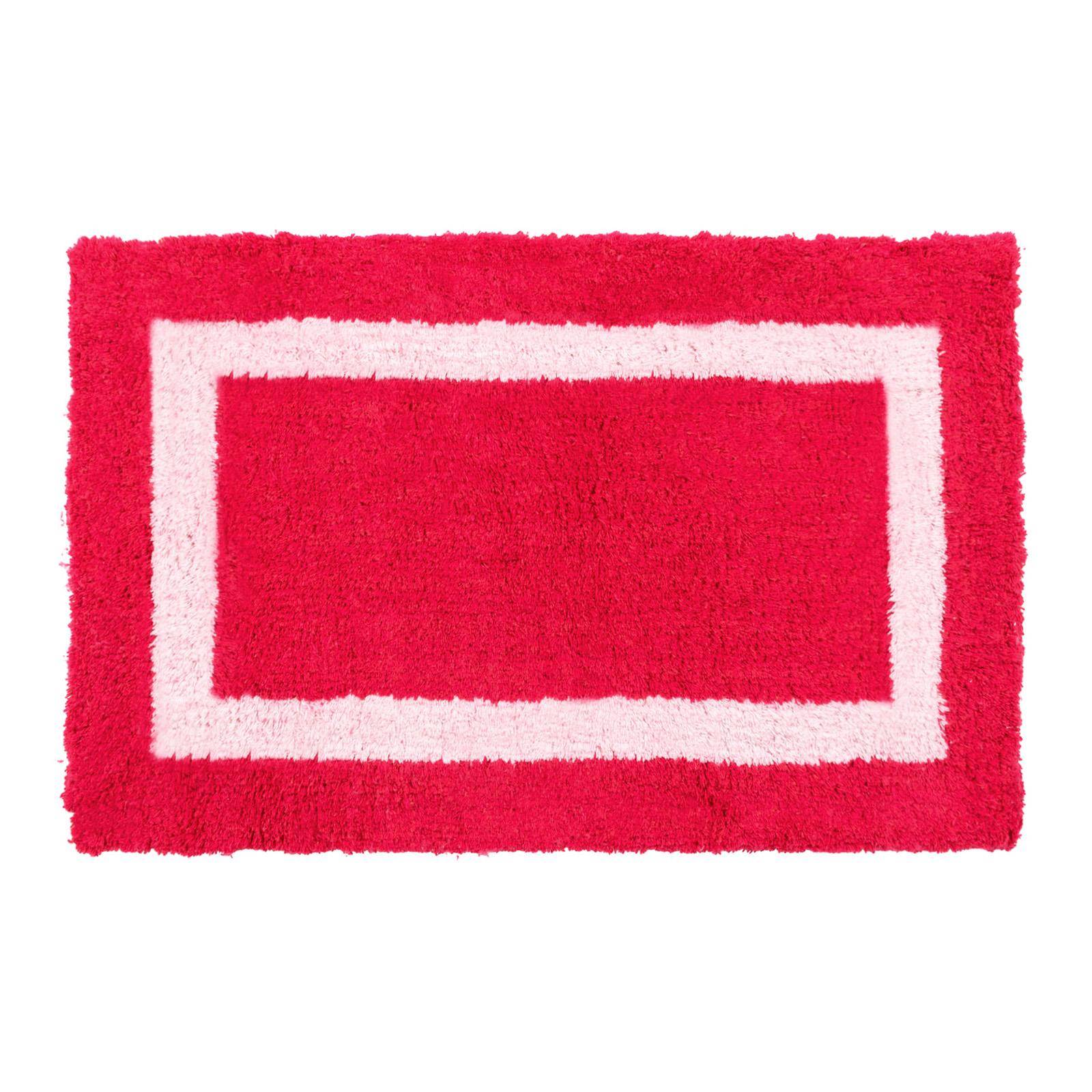 Tappeto rosso 50x80 cm per bagno in cotone con bordo ricamo tufting bagno
