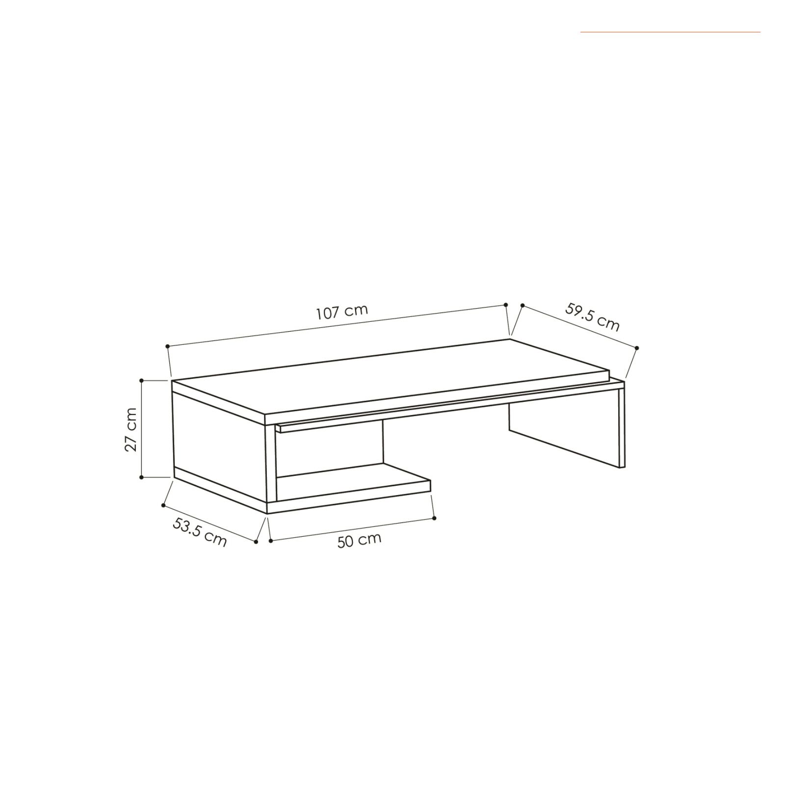 Mensola 75x22 cm in legno rovere scuro - Kantiko