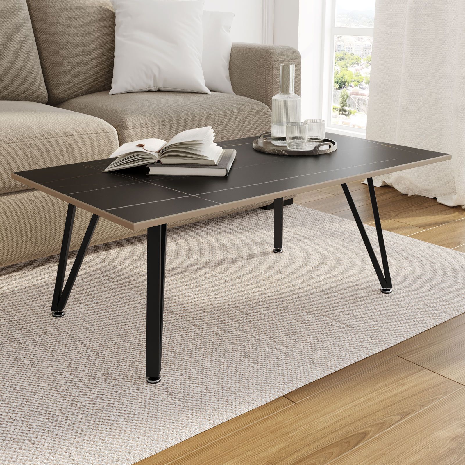 Sottobicchieri Legno/Marmo Nero x4 – GB Home Living Decor