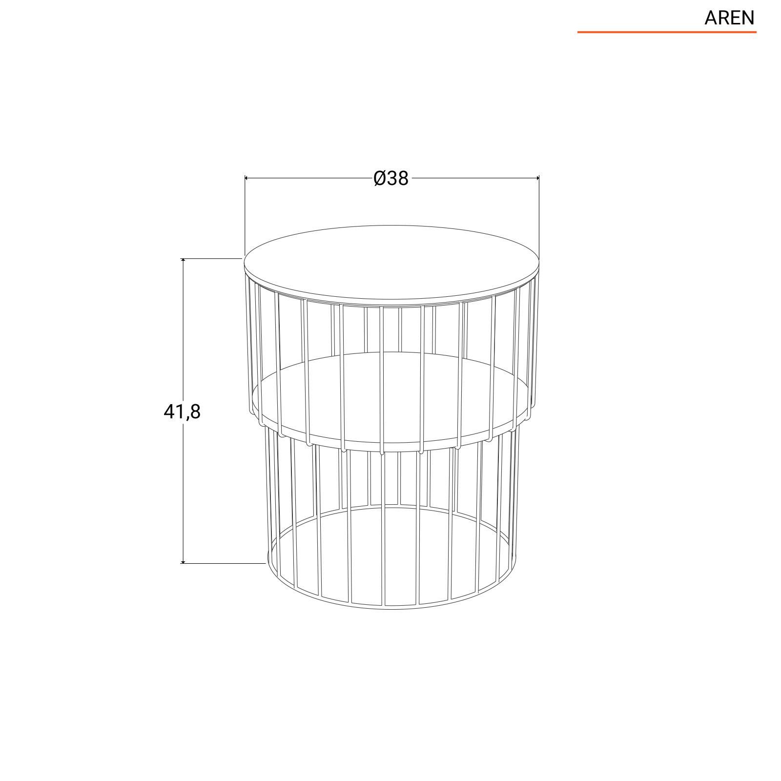 WIRAS Tavolino nero H 40 cm - Ø 39 cm