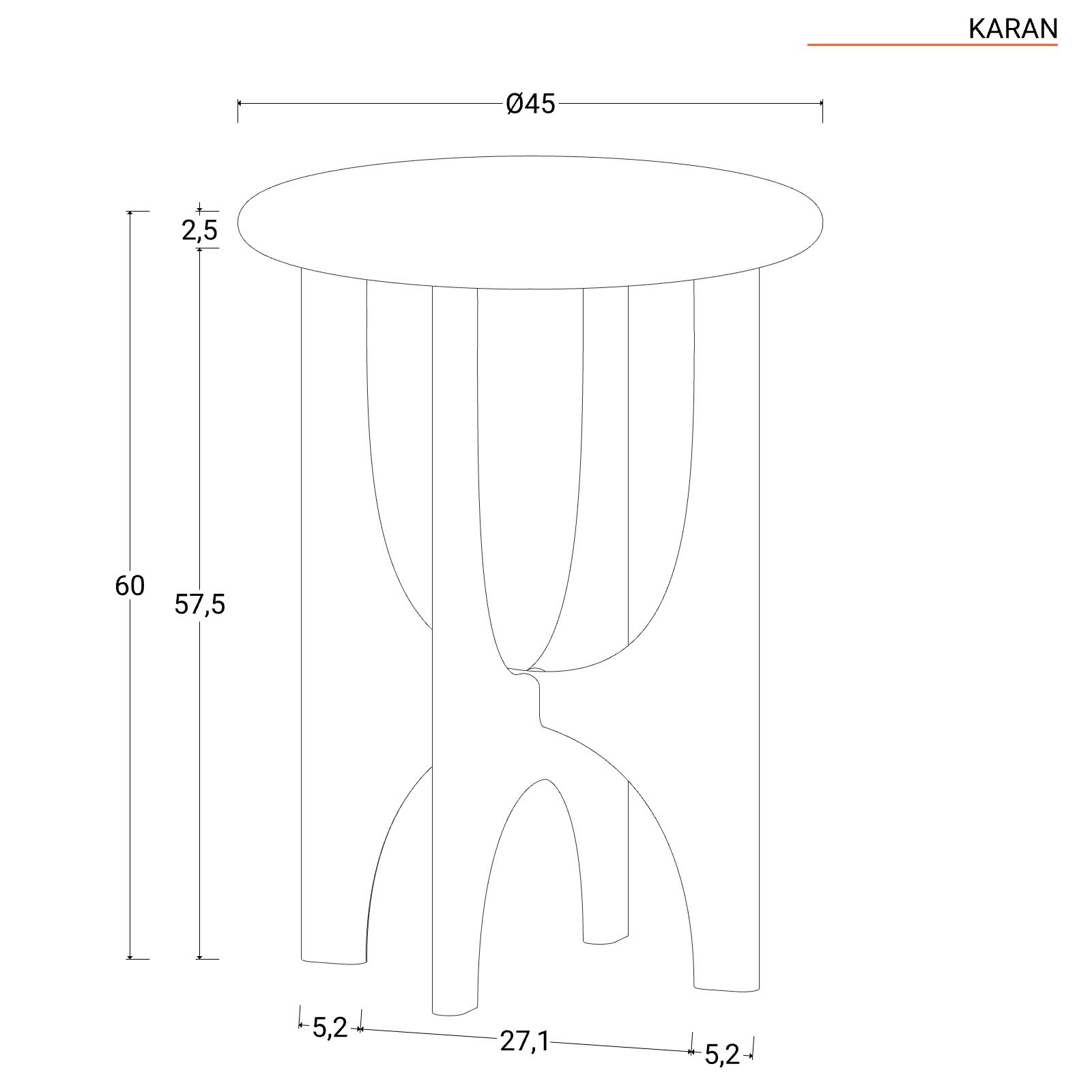 Mobile porta TV 130x50 cm in legno di acacia cannettato - Karan