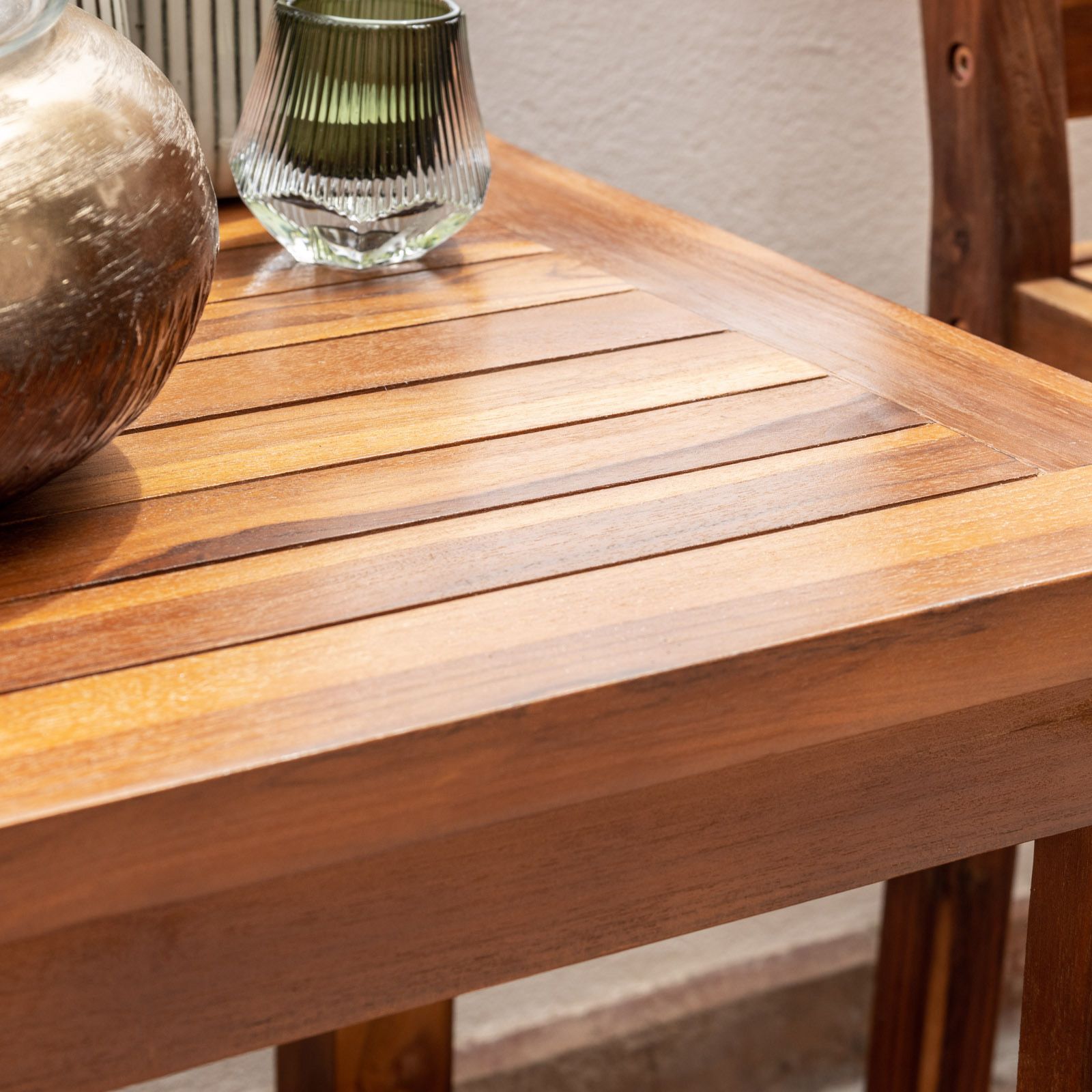 Tavolino pieghevole da giardino 50x50 cm in legno teak - Louis