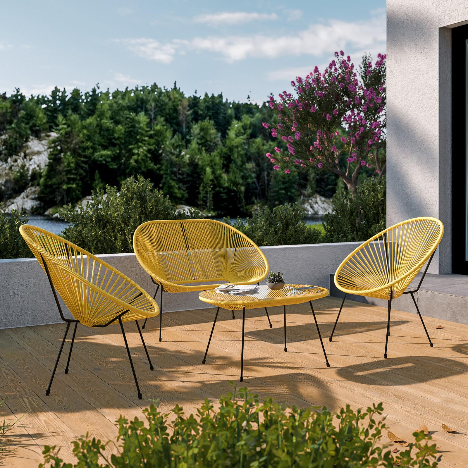 Tavolino da Esterni, Balcone e Giardino, Rotondo, HxD 72x70cm, in Acciaio, Design a Rete, Impermeabile, Nero, Relaxdays | Leroy Merlin
