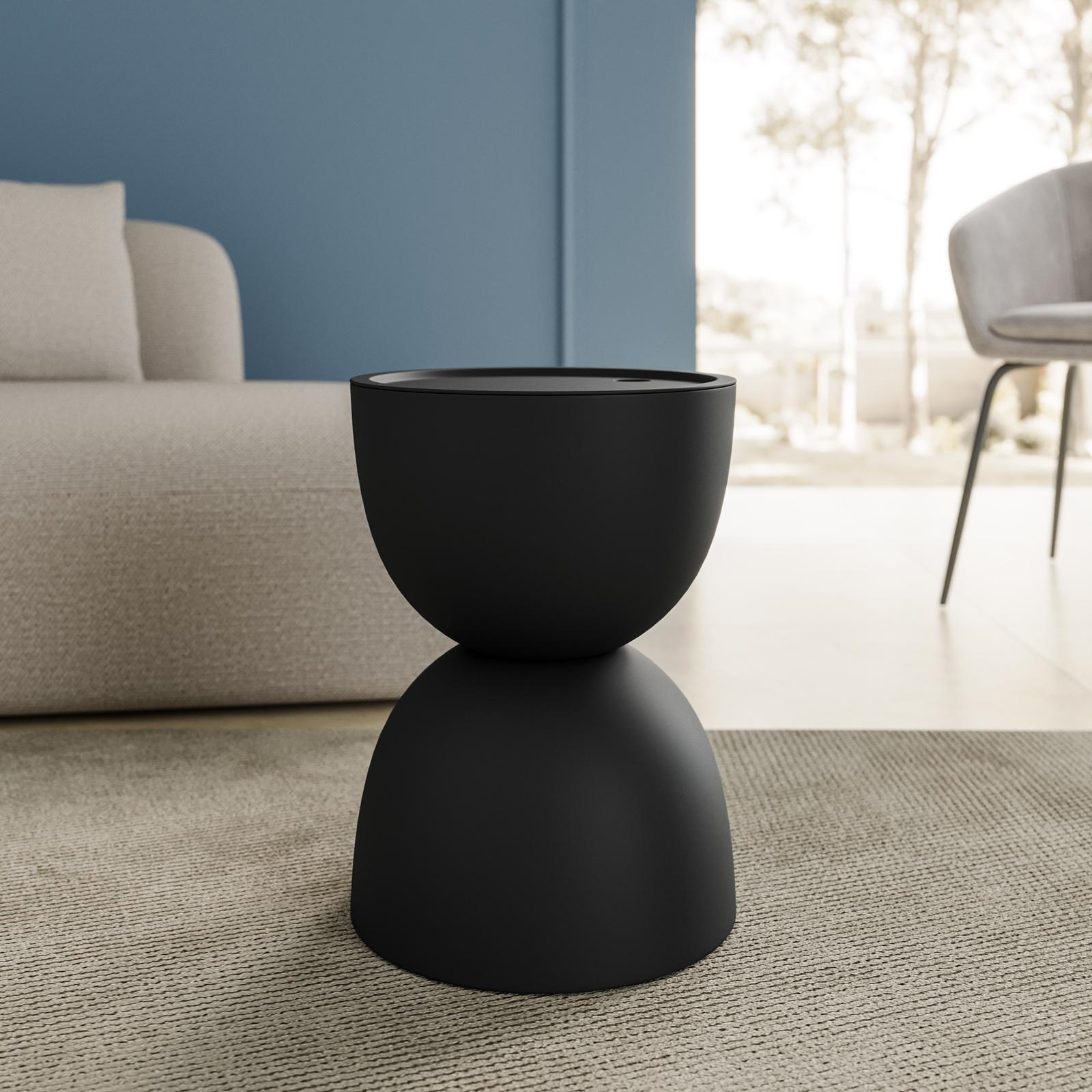 Tavolino Rotondo Con Piedistallo – Nero Opaco – Base Ponderata In Acciaio – Moderno Tavolo Da Cocktail Per Piccoli Spazi