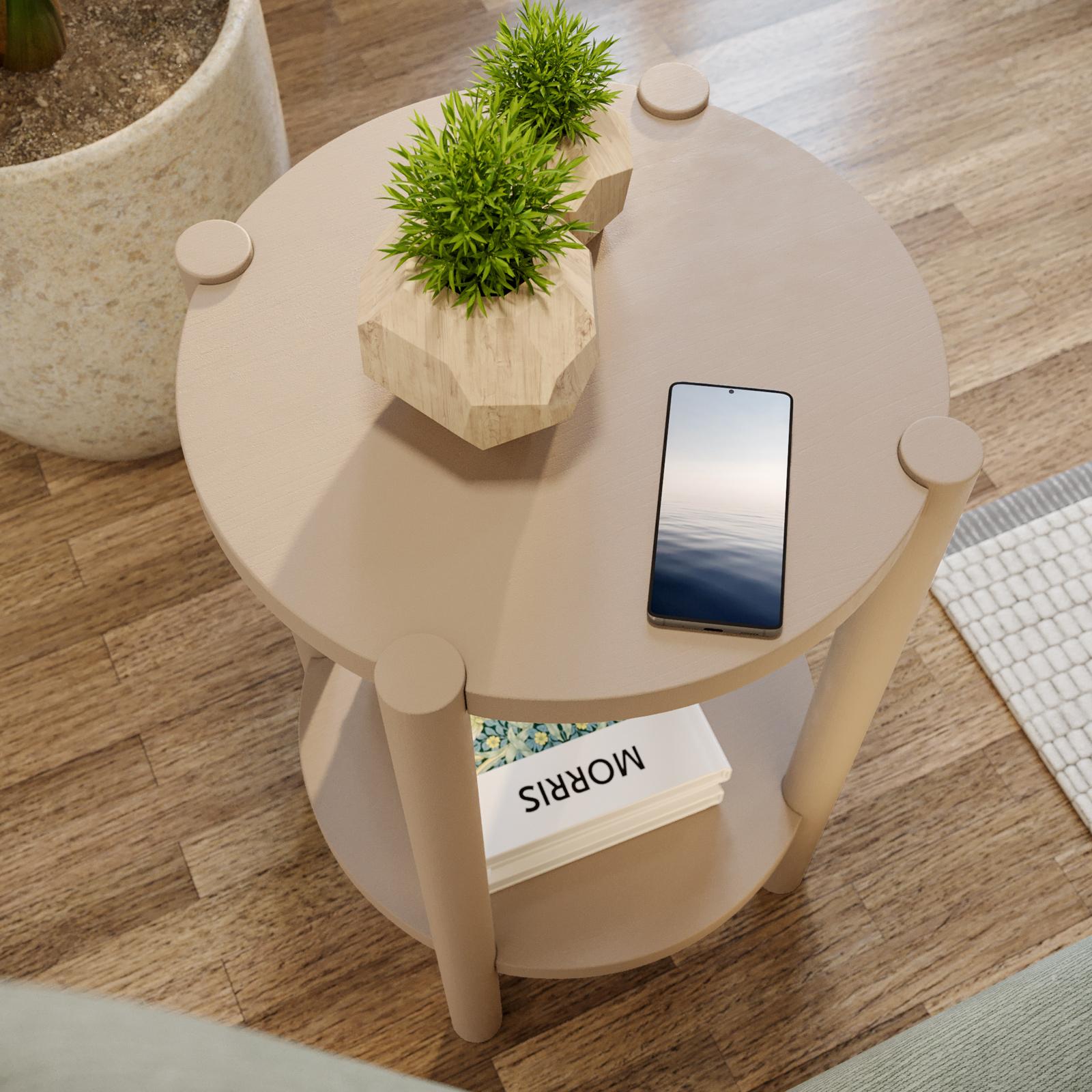 Tavolino da salotto rotondo in legno massello di mango lung. 80 cm Malaya | Maisons du Monde