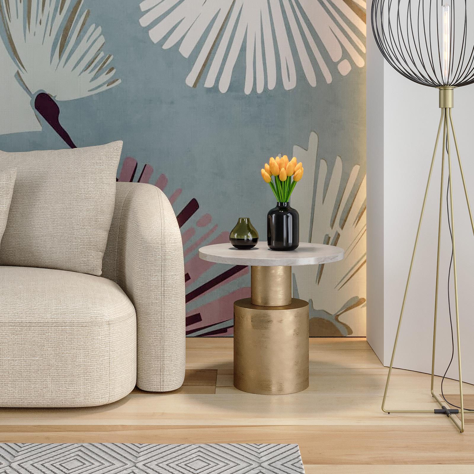 Maison Du Monde Tavolino Rotondo Dorato Metallo Dorato Tavolino