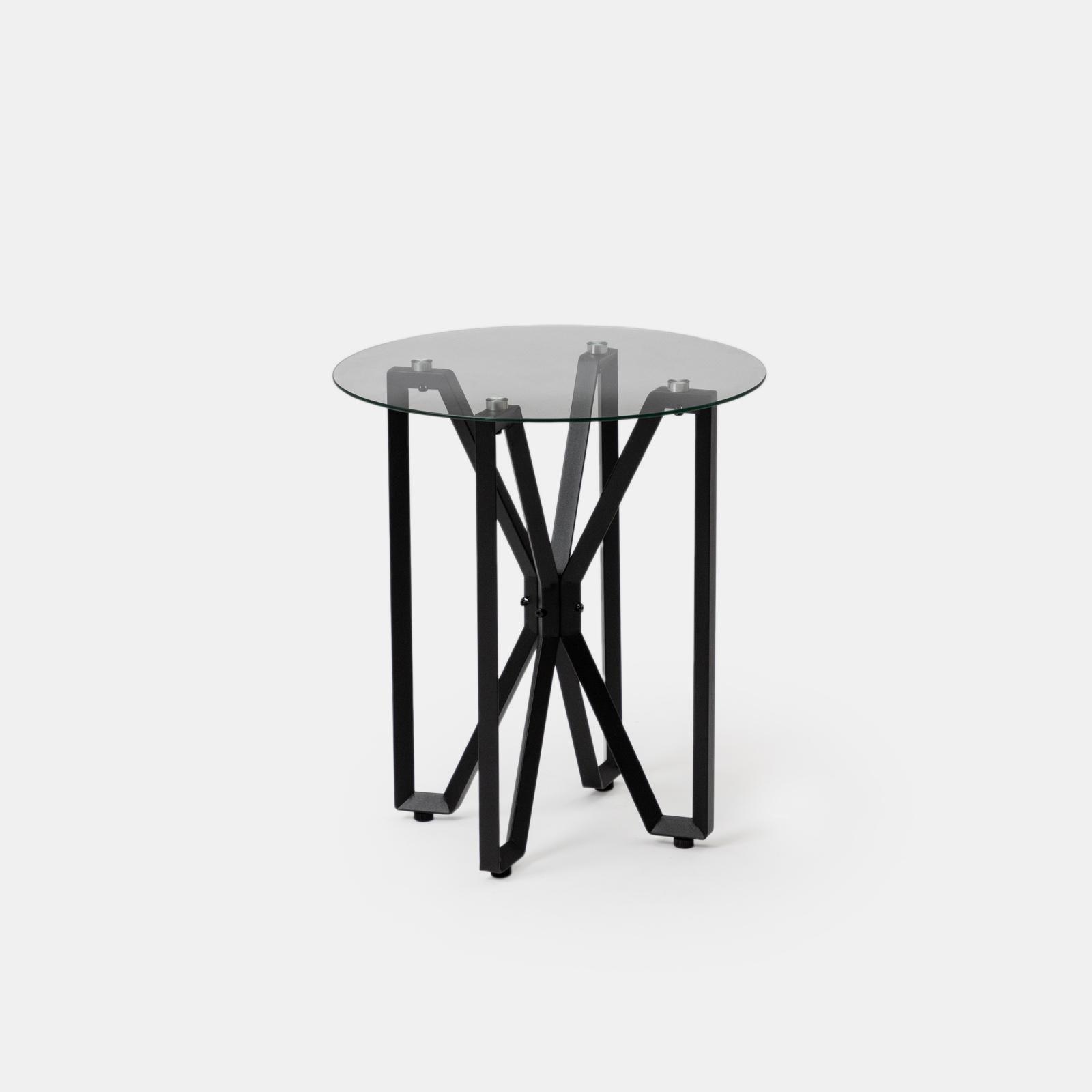 Tavolino Da Giardino Rotondo In Acciaio - Bianco, Ø70cm, Con Foro Per Ombrellone, Carico 130kg - Foto 2