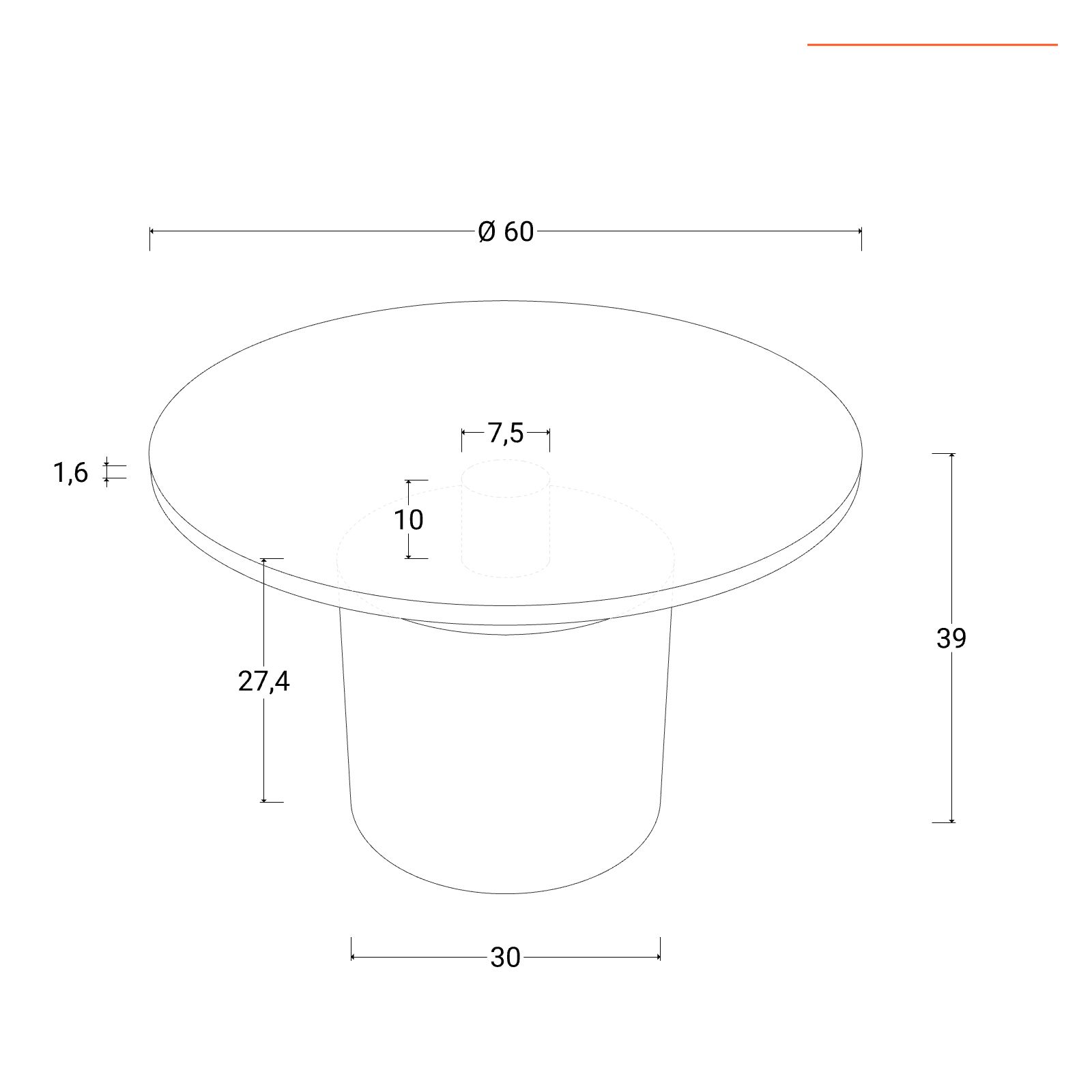 Tavolino rotondo 50 cm in legno di mango cannettato - Kurz