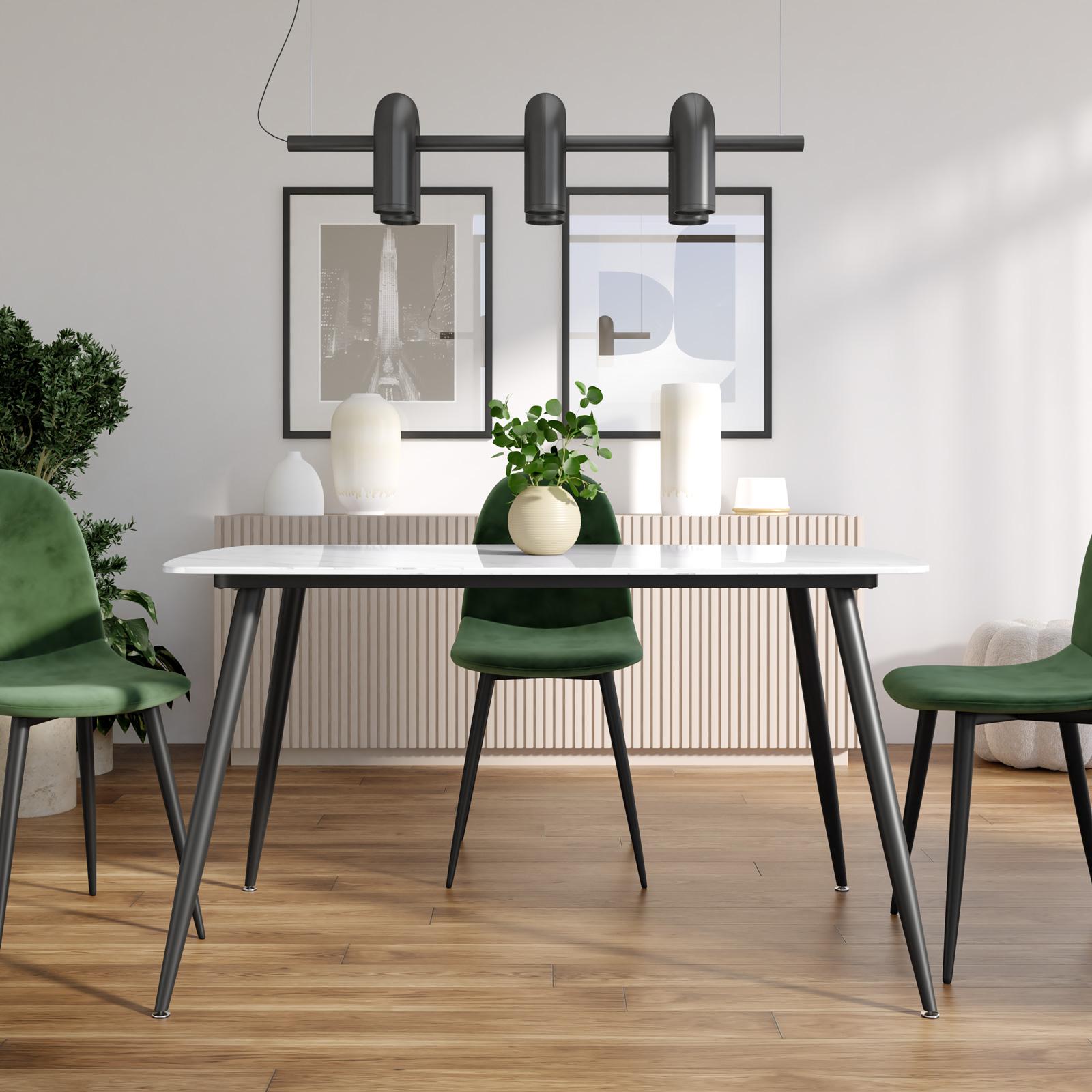 Tavolo da pranzo 140 x 80 x 75 cm, metallo, rettangolare