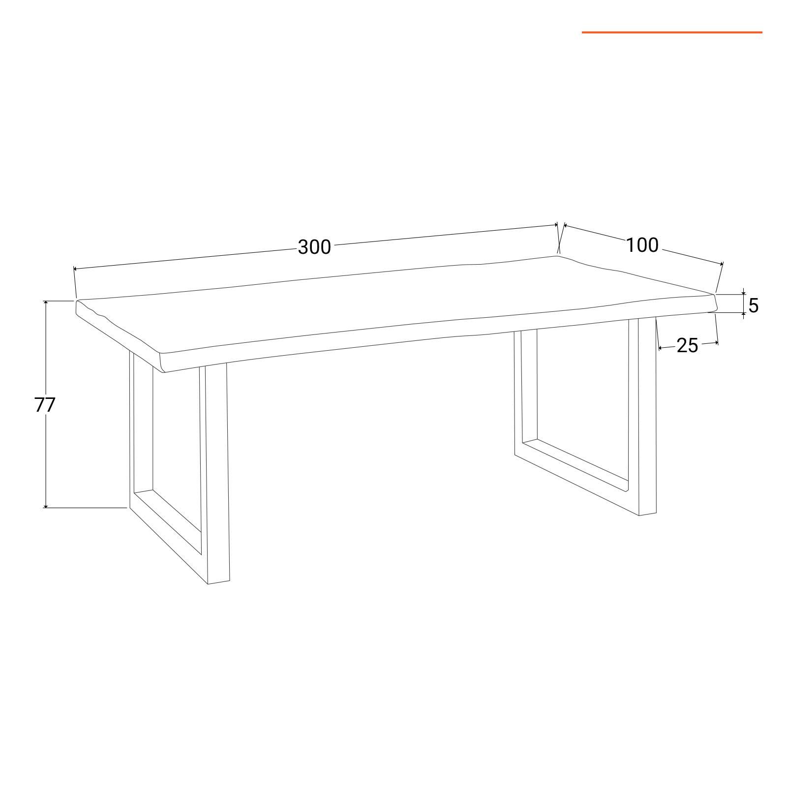 Tavolo legno massello 300x100 cm Made in Italy Tavolo legno grezzo  riciclato Tavolo da pranzo in legno massello Tavolo sala