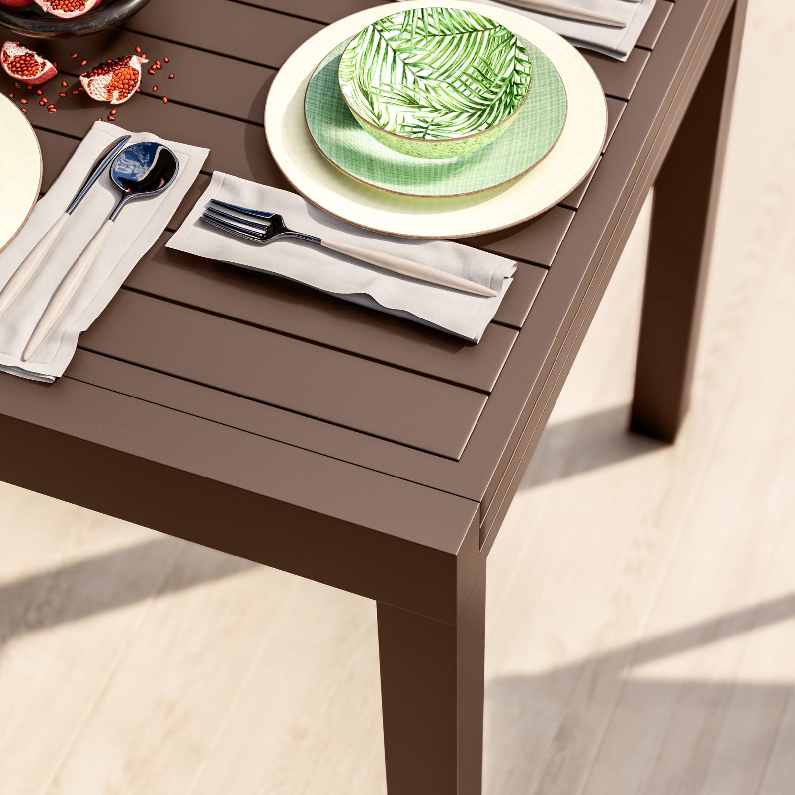 Tavolo da pranzo allungabile 105/210X75 cm in alluminio marrone - Carioca