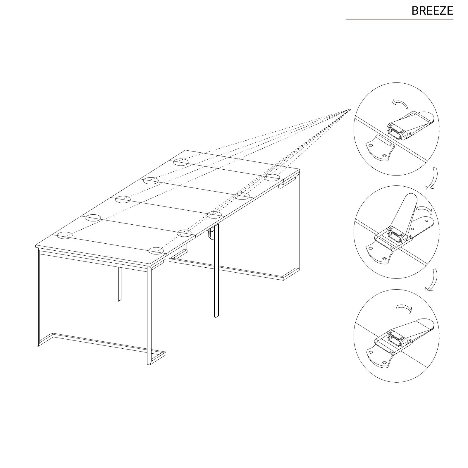 Tavolo consolle allungabile 50-275x90 cm in legno e metallo - Breeze