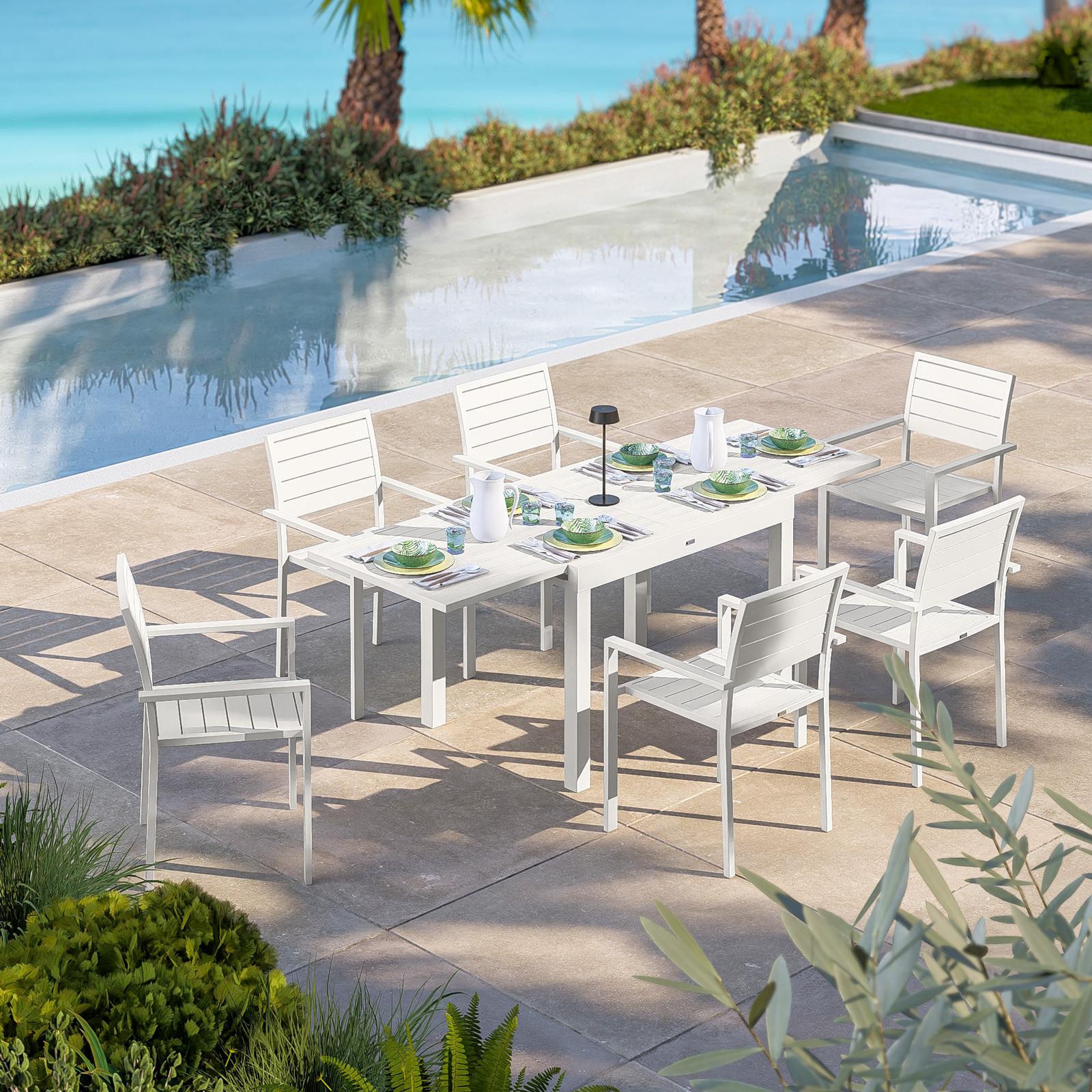 Tavolo Allungabile "Kiplin" In Alluminio Verniciato Da Esterno Per Giardino E Veranda 149x97 149 Bianco 90800768 Tavolo Allungabile "Kiplin" In Alluminio Verniciato Da Esterno Per Giardino E Veranda 149x97 149 Bianco 90800768