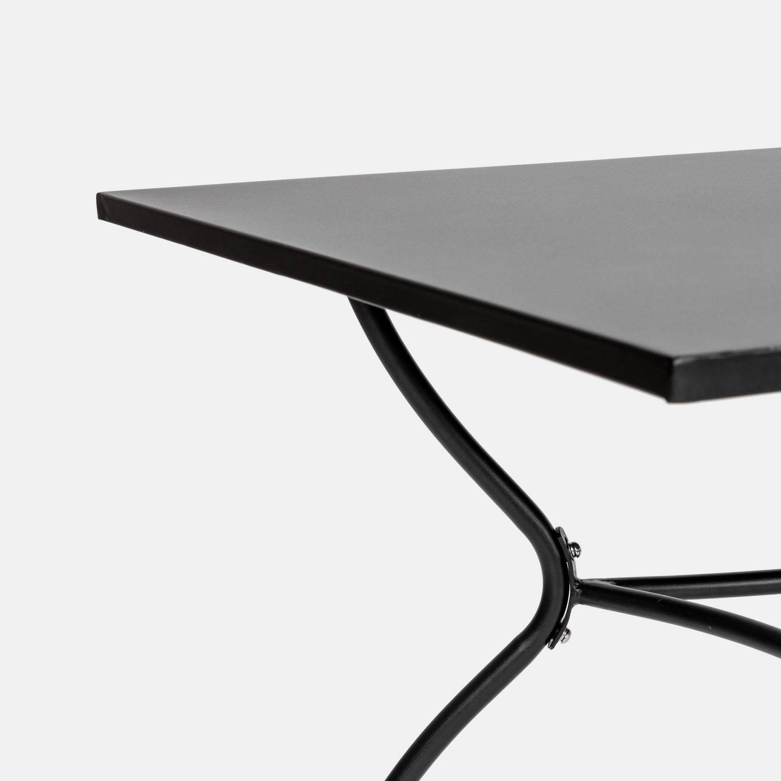 Tavolo da giardino 140x80 cm in metallo nero - Loren