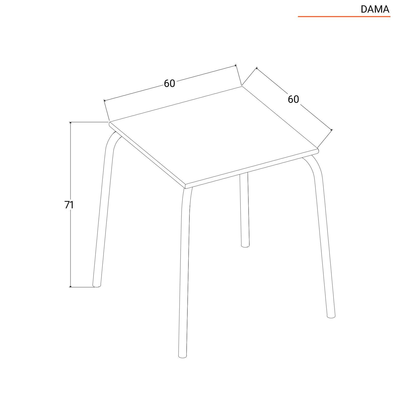 Tavolo da giardino 60x60 cm in metallo bianco - Glenda