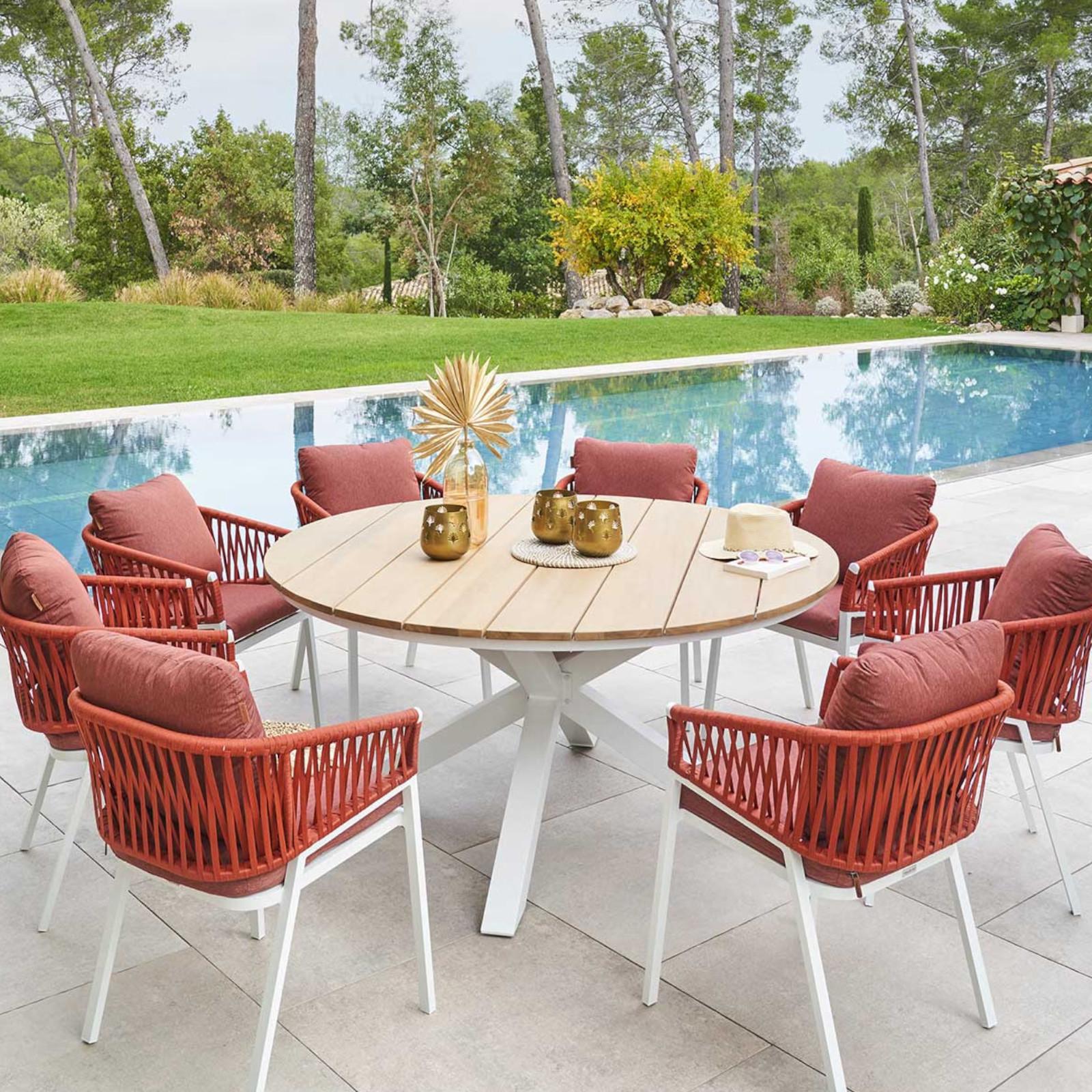 Tavolo Da Giardino In Ferro Antico Dehner | Ø Ca. 61 Cm, H 72 Cm, Marrone Scuro | Resiste Alle Intemperie, Interno/esterno
