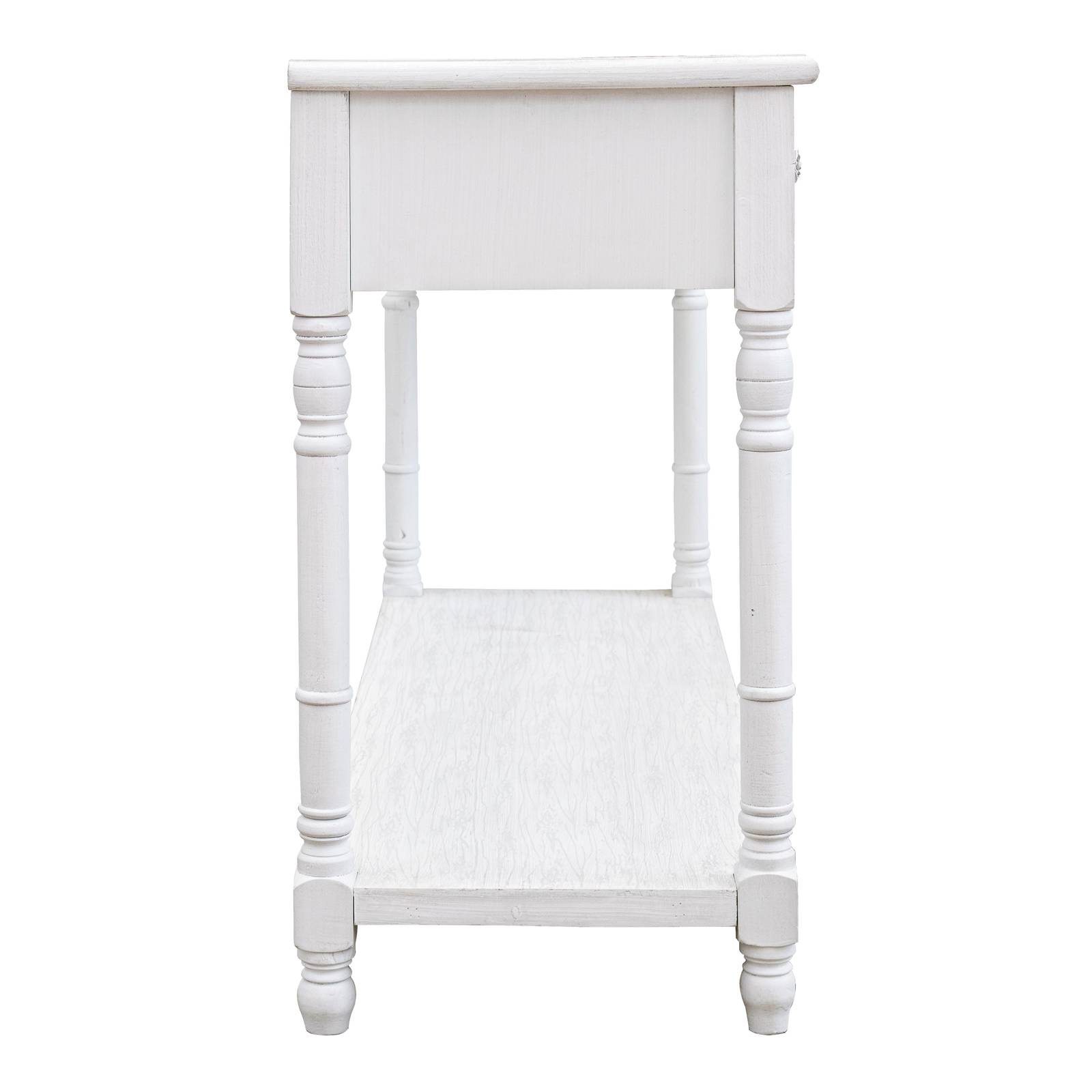 Tavolo da ingresso shabby bianco stile provenzale 4 cassetti 121,5x41x78,5  cm
