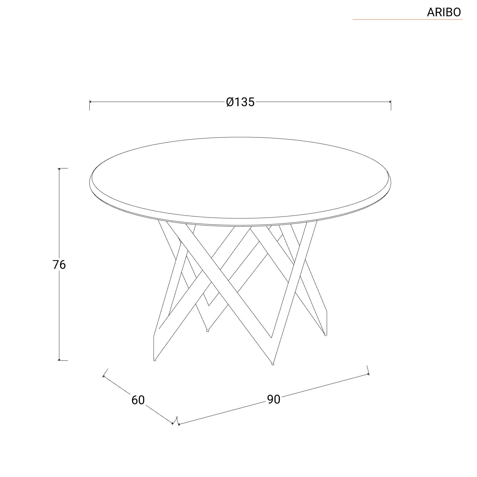 Tavolo rotondo Full Argo Ø 119 cm DM bianco e gambe in acciaio