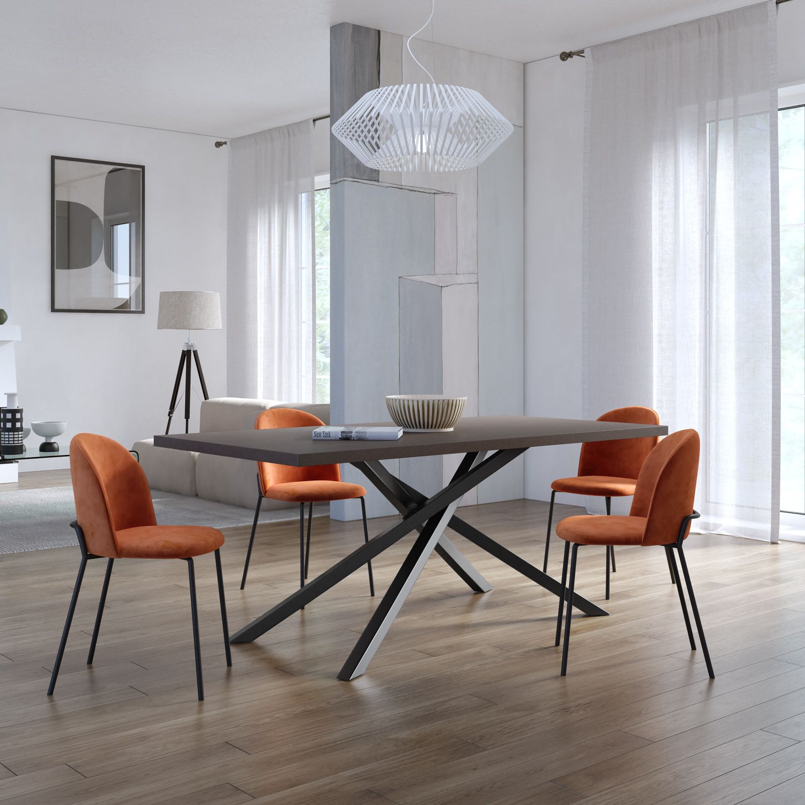 Wiuzo Tavolo Da Pranzo Allungabile – 3 Lunghezze (140/180/220x80 Cm) – Fino A 10 Persone, Gambe In Metallo