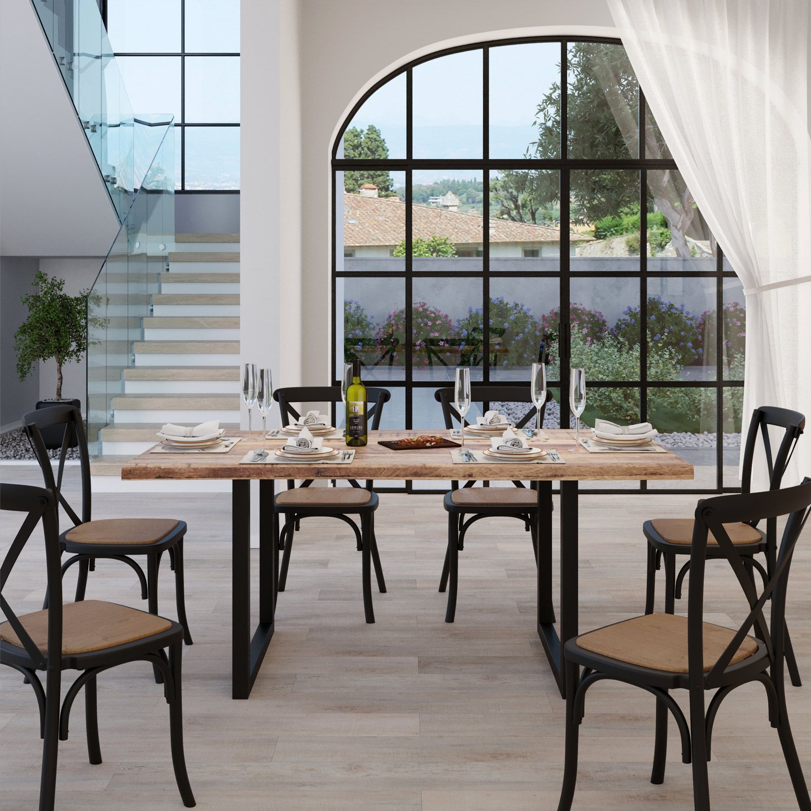 Tavolo allungabile per sala da pranzo in mango L 180 cm Versailles