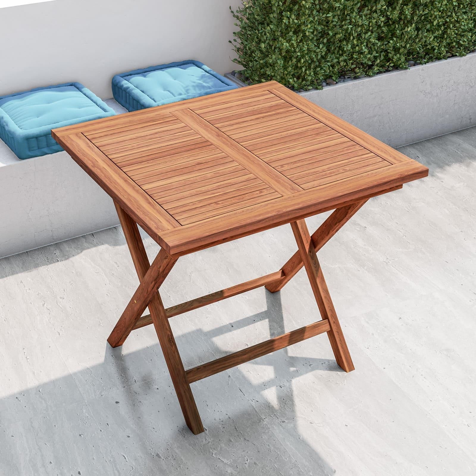 Tavolo pieghevole 80x80 cm in legno teak Louis