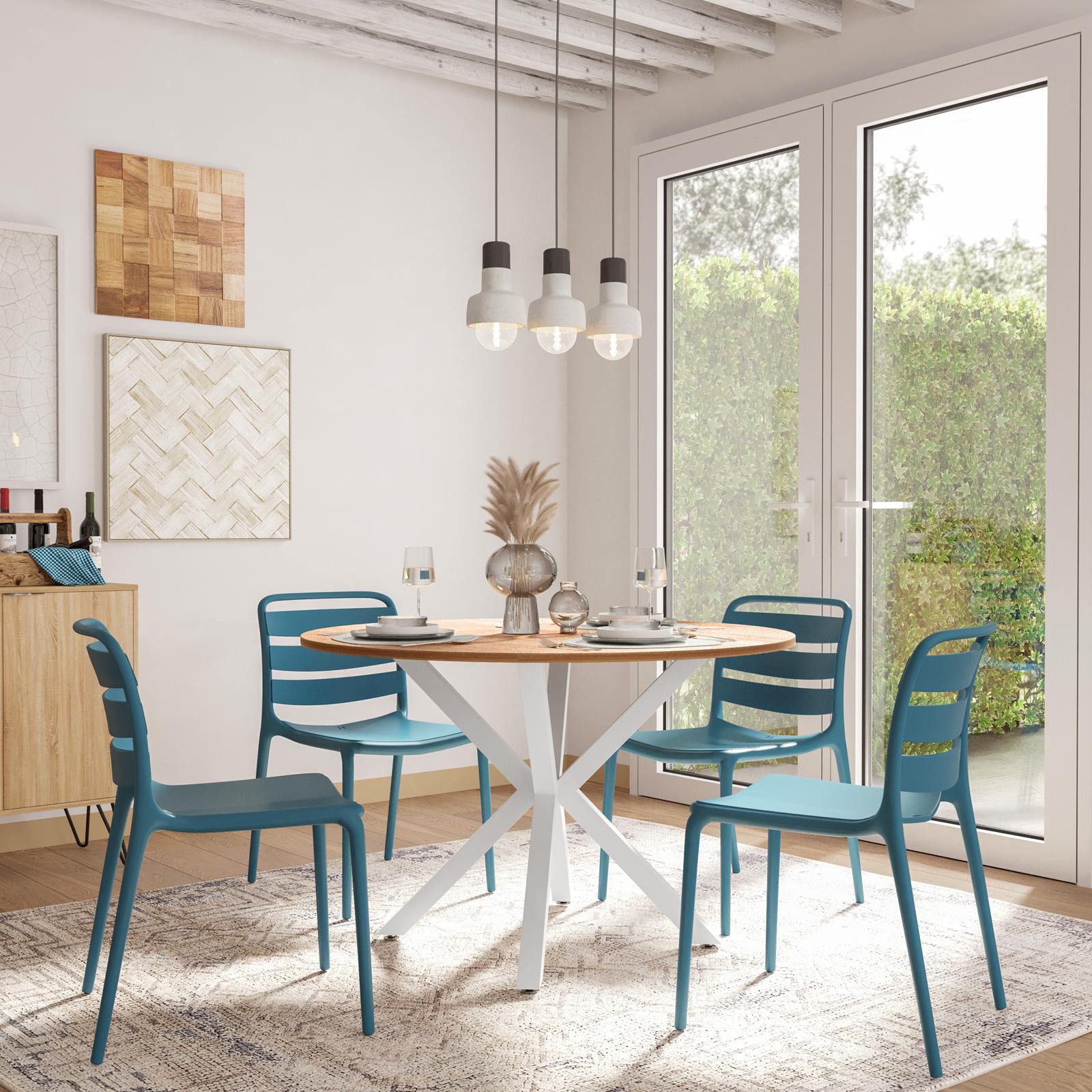 Vida Designs Batley Tavolo Da Pranzo Rotondo 2 Posti - Legno Faggio E MDF, Finitura Laccata Grigia, Moderno E Compatto Per Cucine Piccole