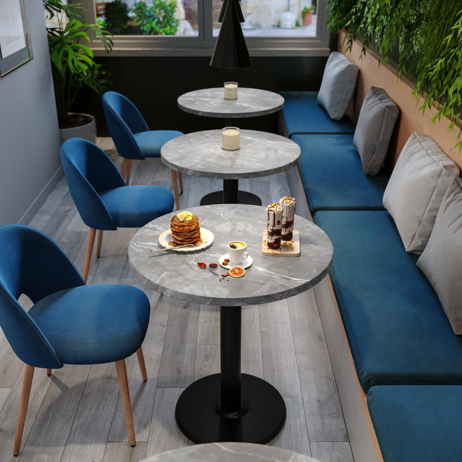 WeHome Tavolo Alto Da Bar - Rotondo ⌀70cm, Effetto Marmo, Grigio Scuro - Foto 7