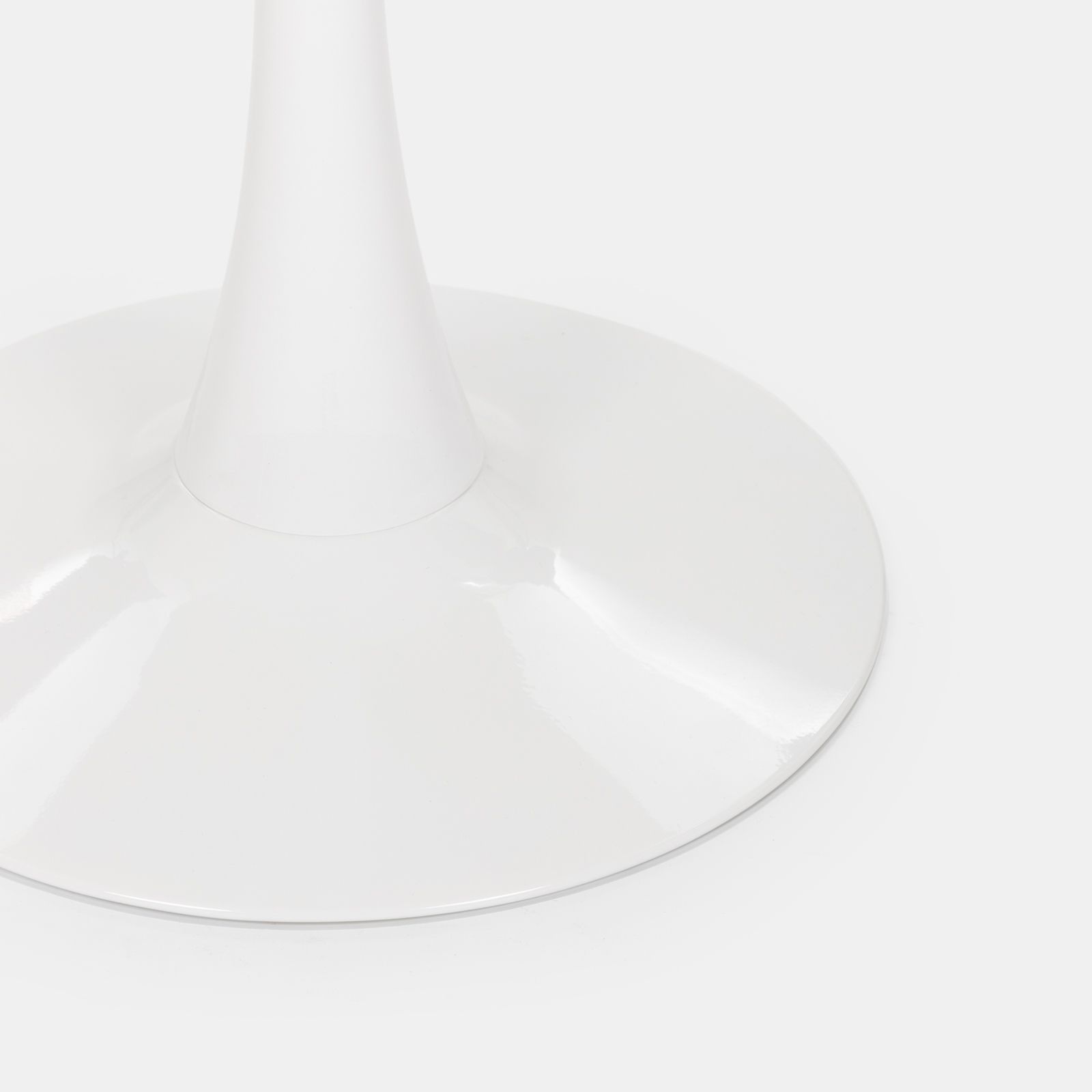 Tavolo da pranzo rotondo 90 cm in metallo bianco con piano effetto marmo  bianco - Tulipano