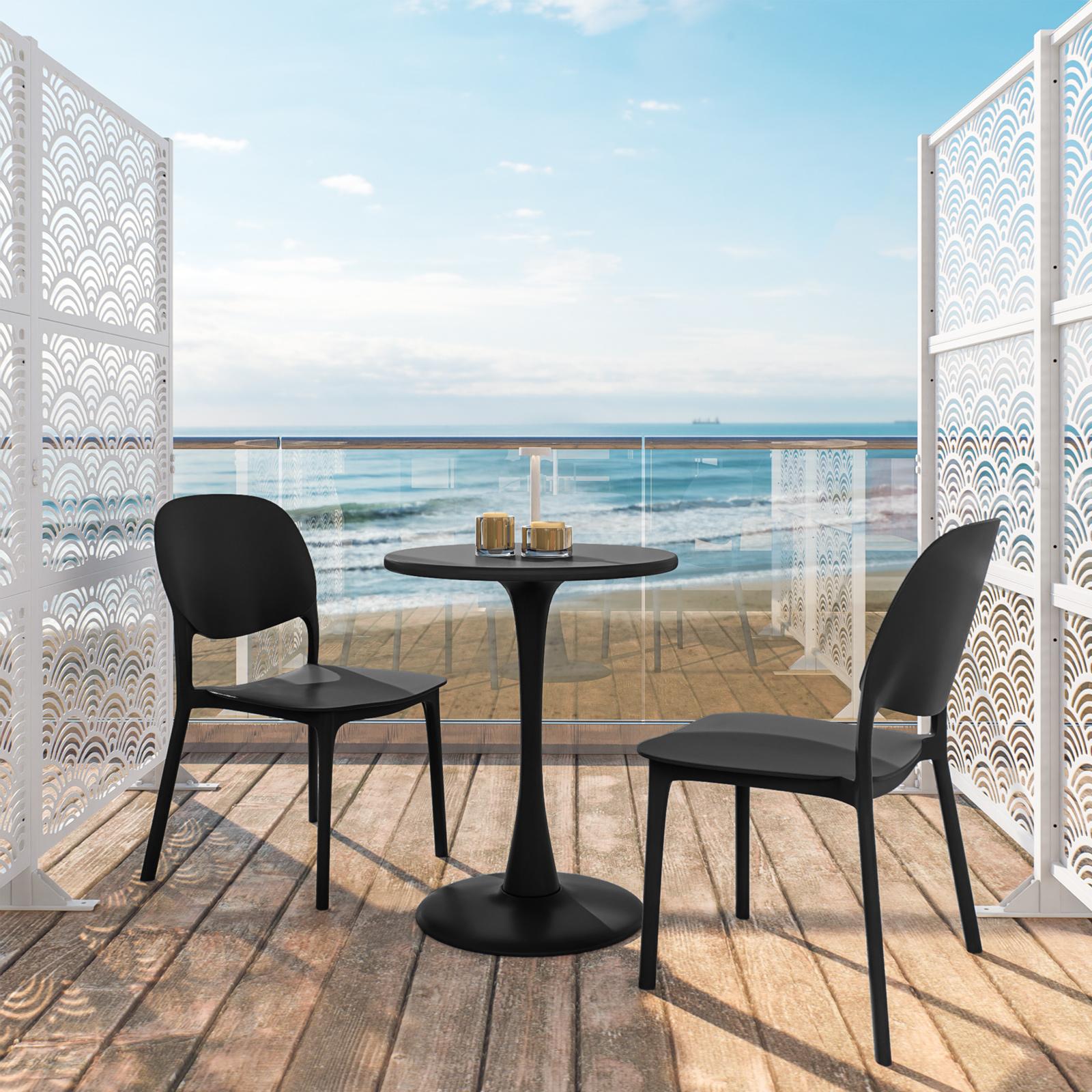 Tavolo rotondo da esterno 60 cm in metallo nero Tulipano