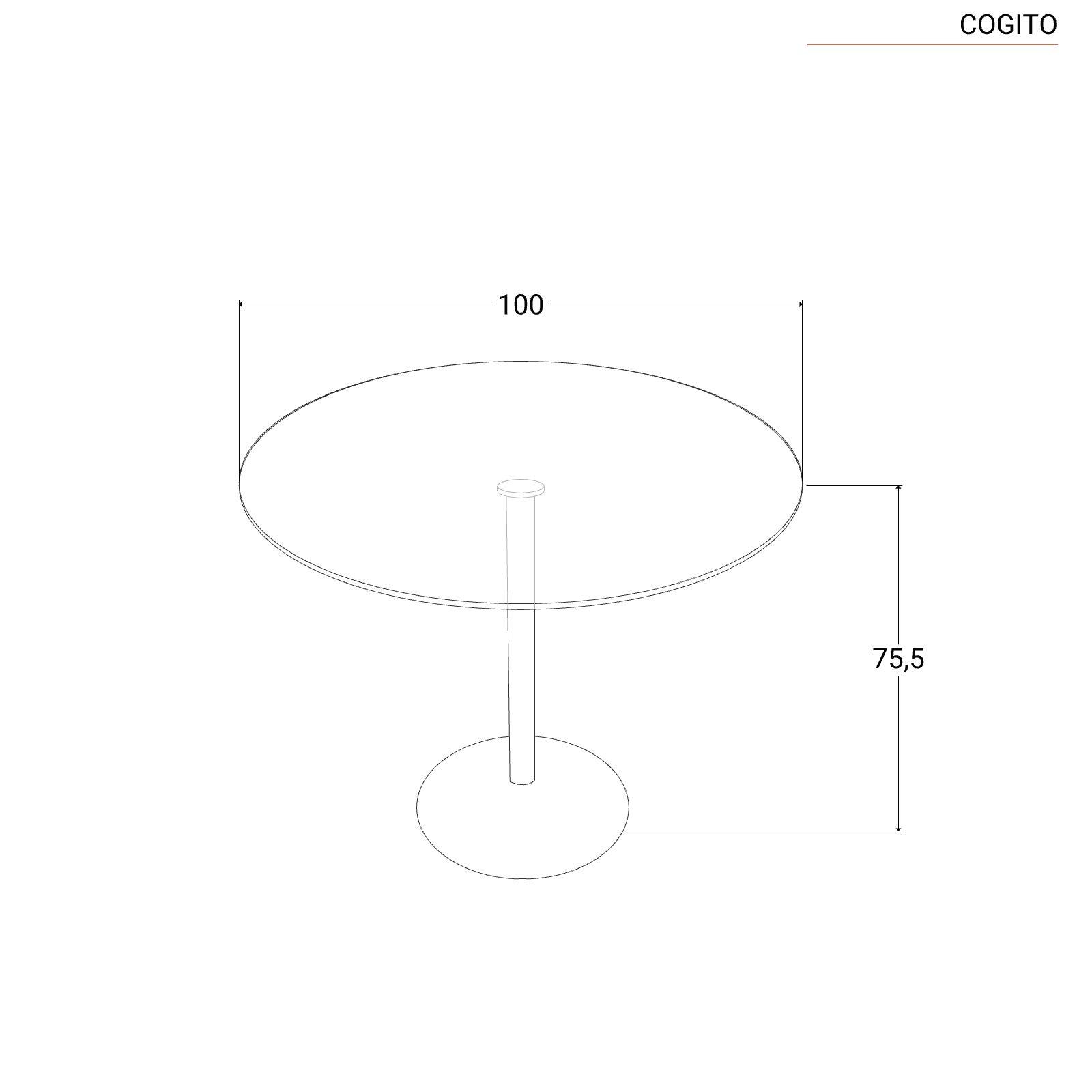Tavolo rotondo 100 cm in vetro con gambe in metallo cromato - Lodis