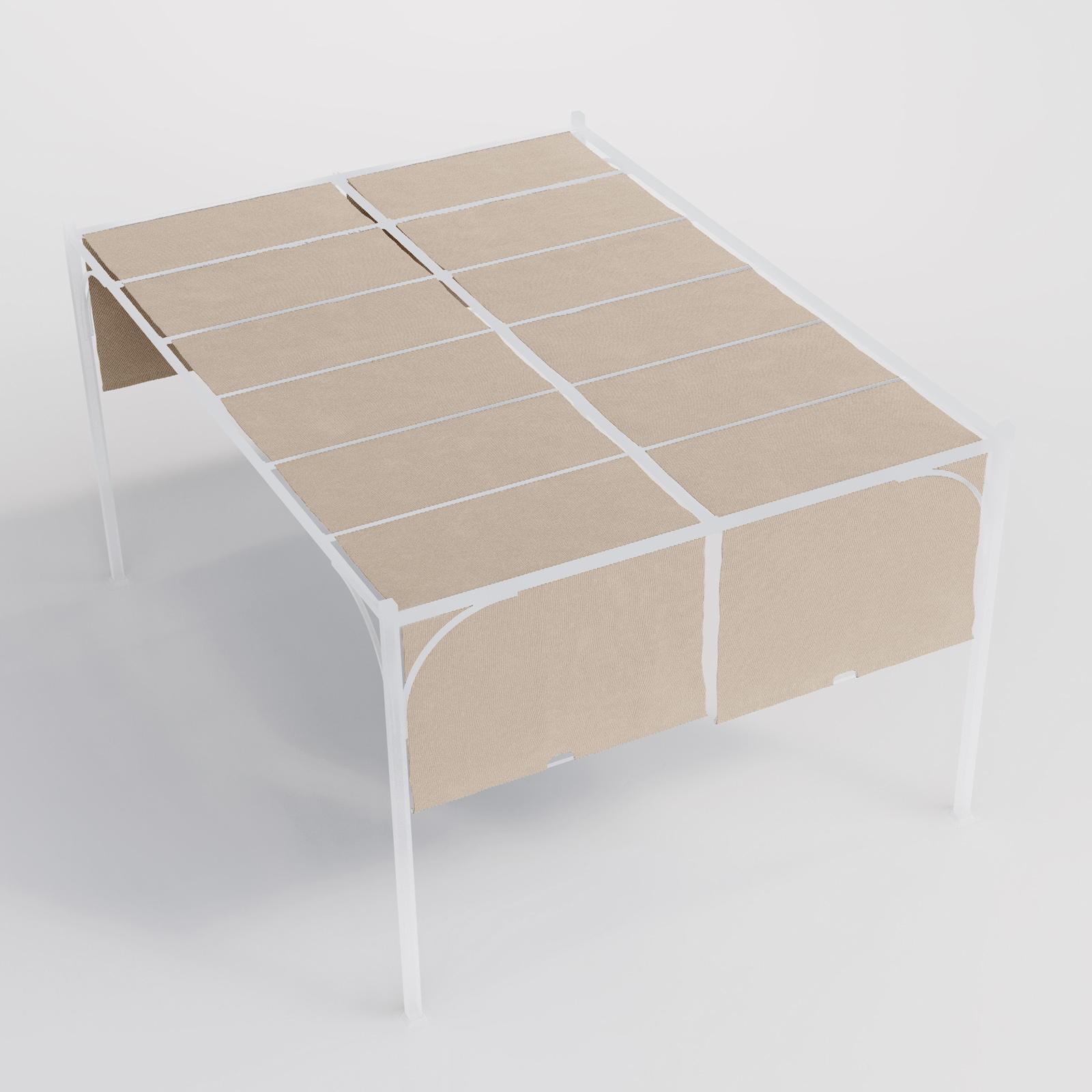 Tetto Di Ricambio Gazebo 3x3 Metri - Tessuto Poliestere Marrone-Grigio | Con Nastro Velcro