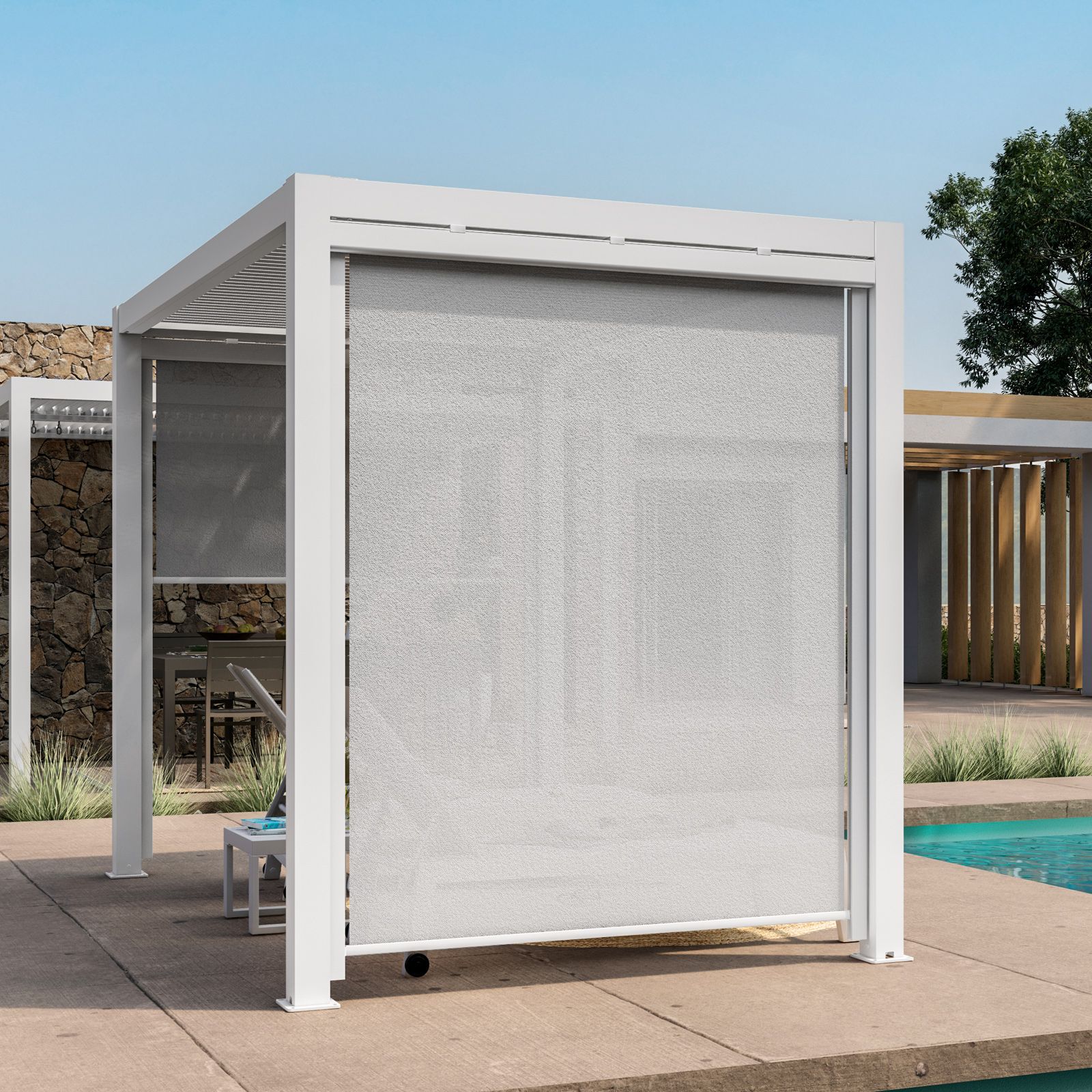 Tenda laterale da 2,4 m per Pergola Bioclimatica – BIA Home & Garden