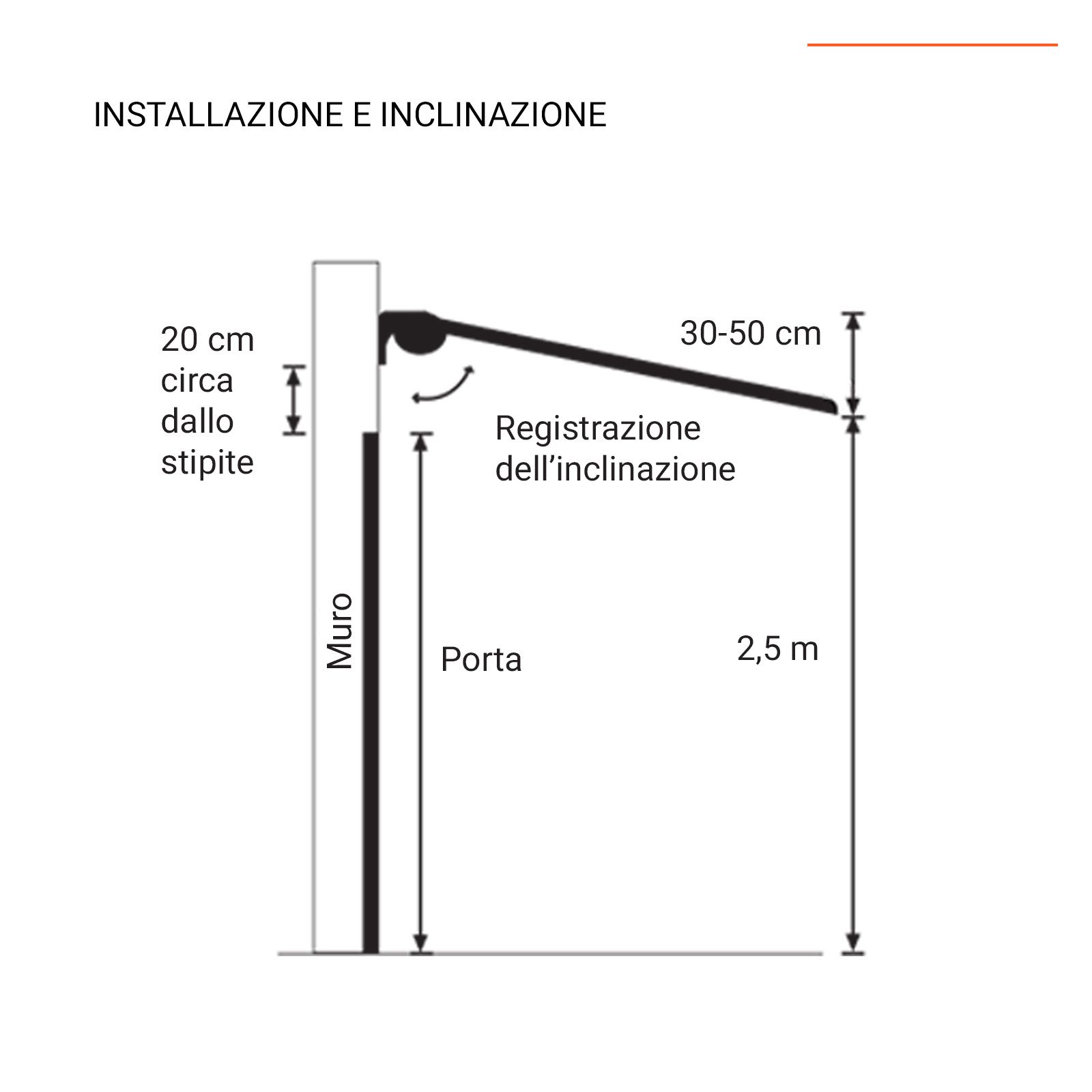 Tenda da sole retrattile deluxe 250 cm estensione 200 cm verde