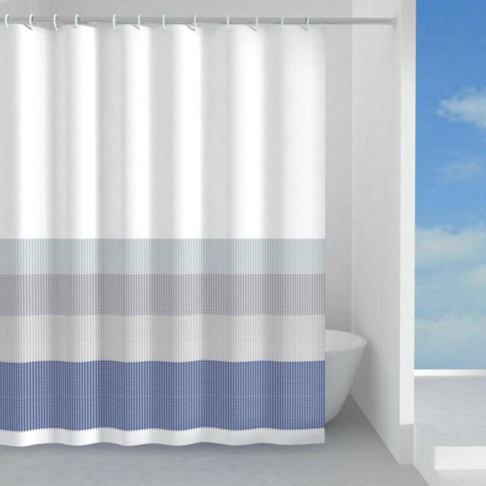 Tenda doccia 240x200h cm tessuto fantasia mulitcolor a righe impermeabile